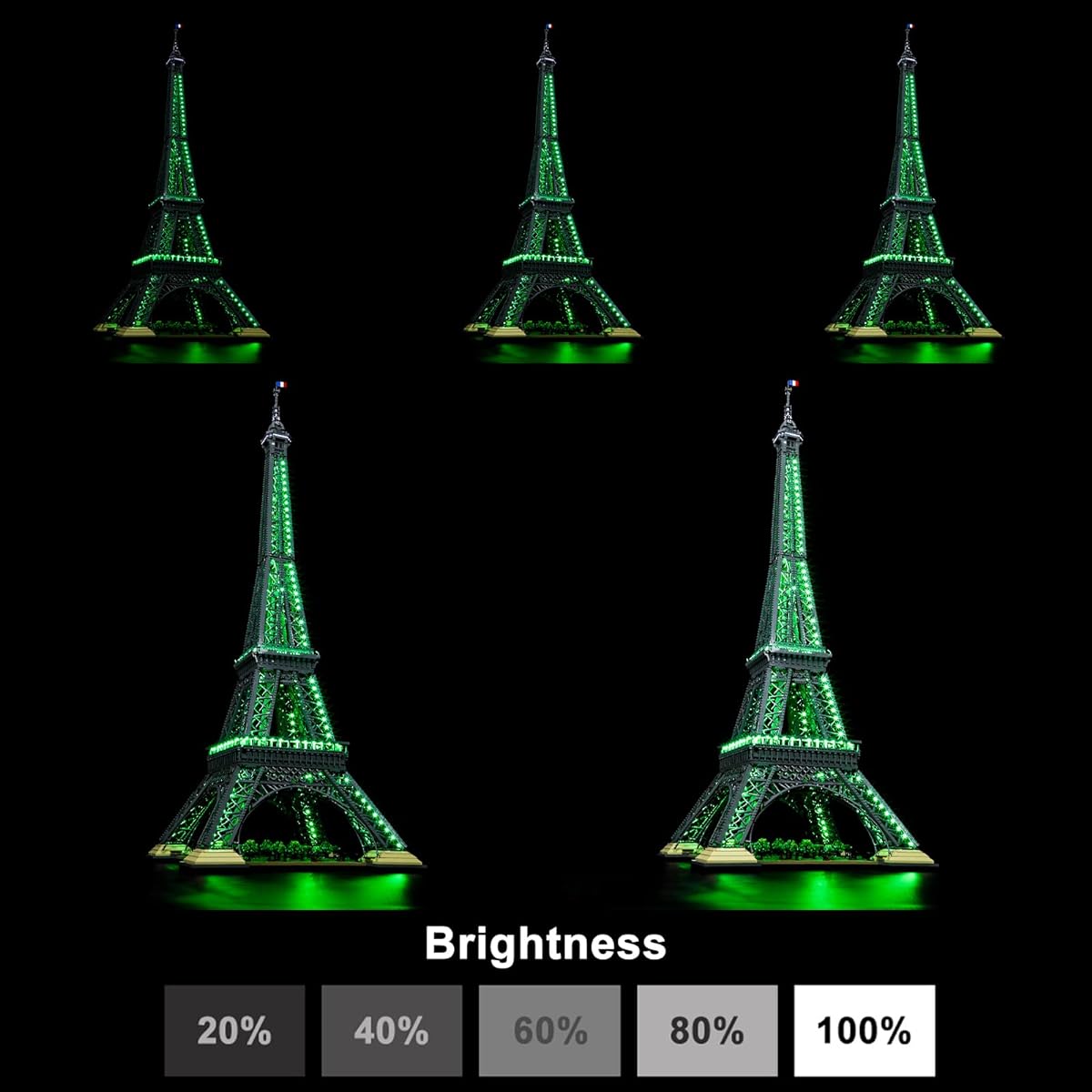 Lego-10307 Eiffel-Tower LED Lighting Kit Compatible with Lego Building Blocks Remote Control Version Model Set Not Included