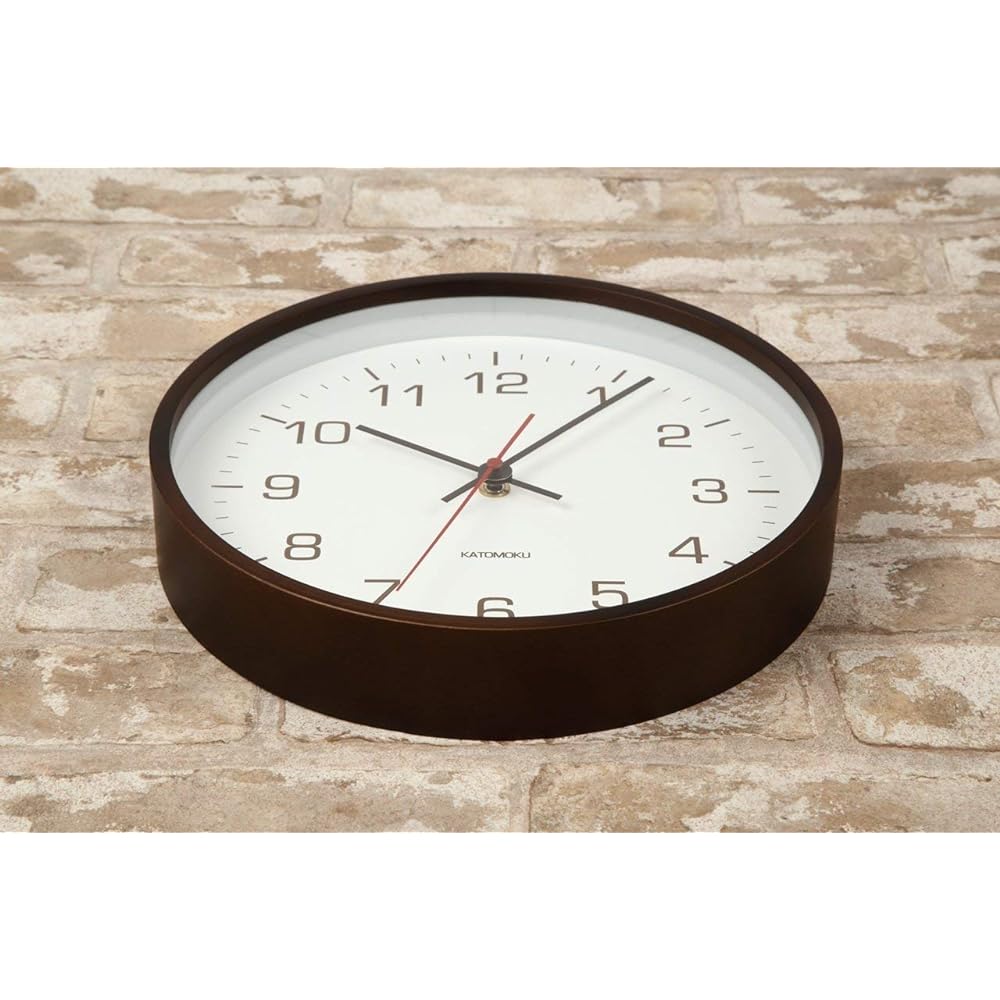 KATOMOKU plywood wall clock 4 brown sweep (continuous second hand) km-44B φ252mm (quartz clock)