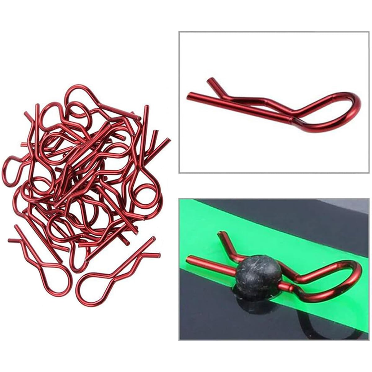 100pcs Universal RC Body Clips Bent Pins RC Car Clips for All 1/10 1/12 Scale Traxxas Redcat HPI HSP Exceed Axial Losi RC Car Parts Truck Buggy Crawler Shell Replacement