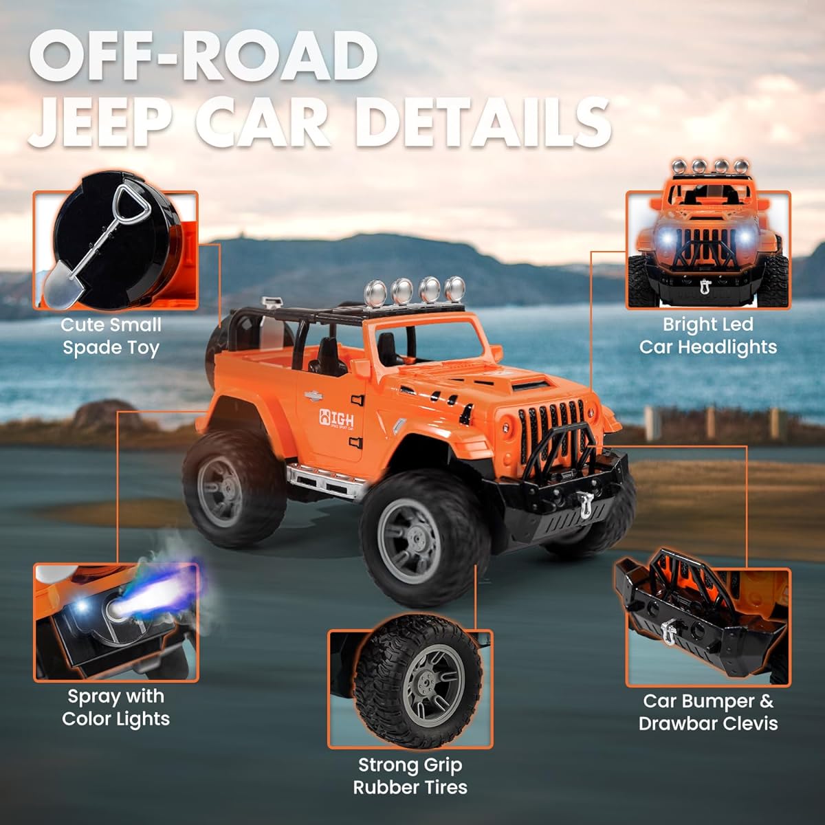 FUUY RC Car Remote Control Truck Jeep Red