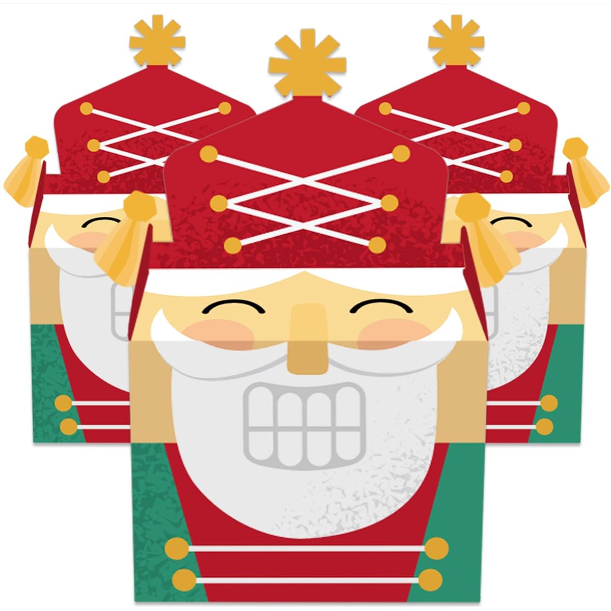 Big Dot of Happiness Christmas Nutcrackers - Treat Boxes Party Favors - Holiday Party Goodie Gable Boxes - Set of 12