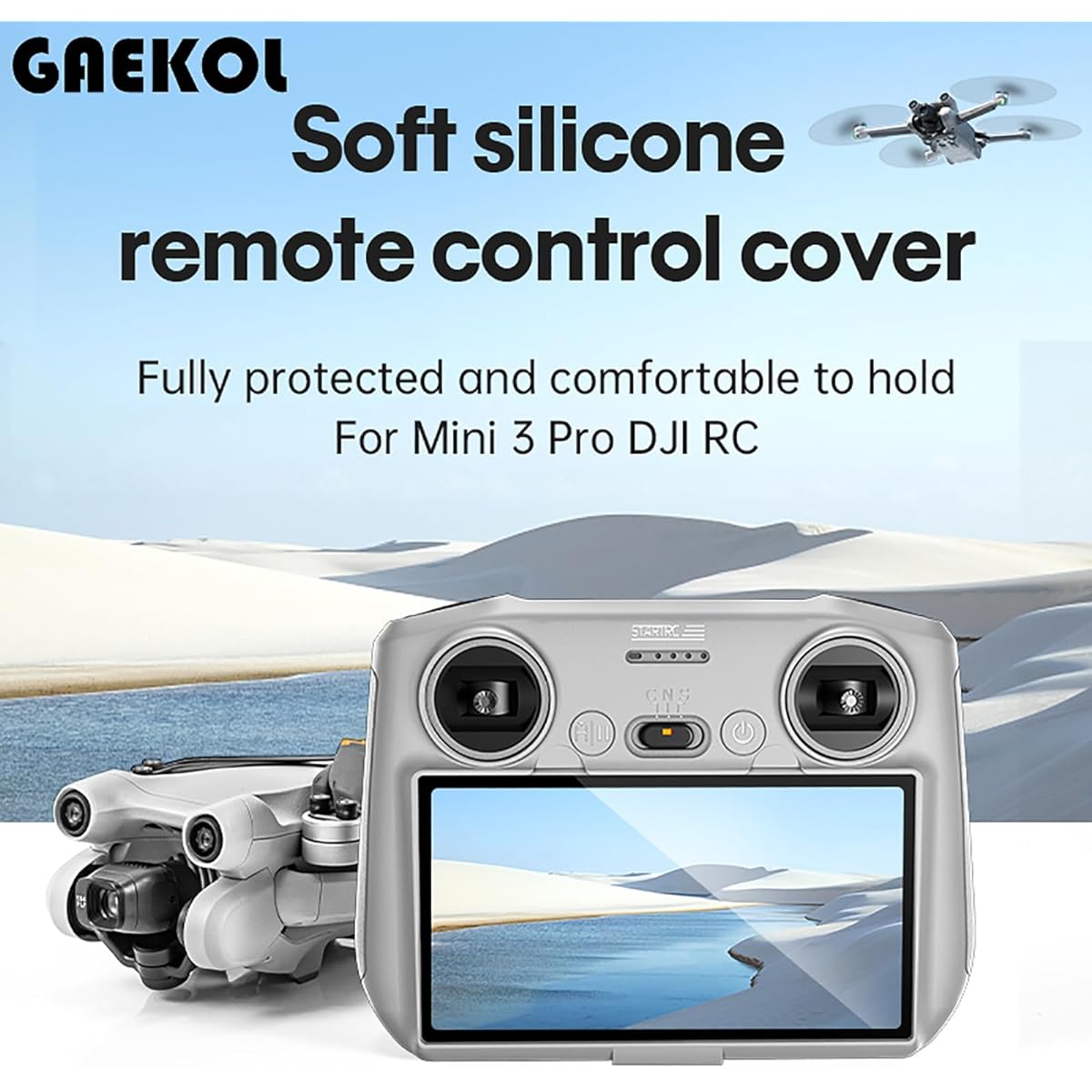 GAEKOL Mini 3 Pro RC Silicone Protective Case and Lanyard Neck Strap for DJI Mini 3 Pro DJI AIR 2S DJI Mavic 3 Classic RC Remote Controller