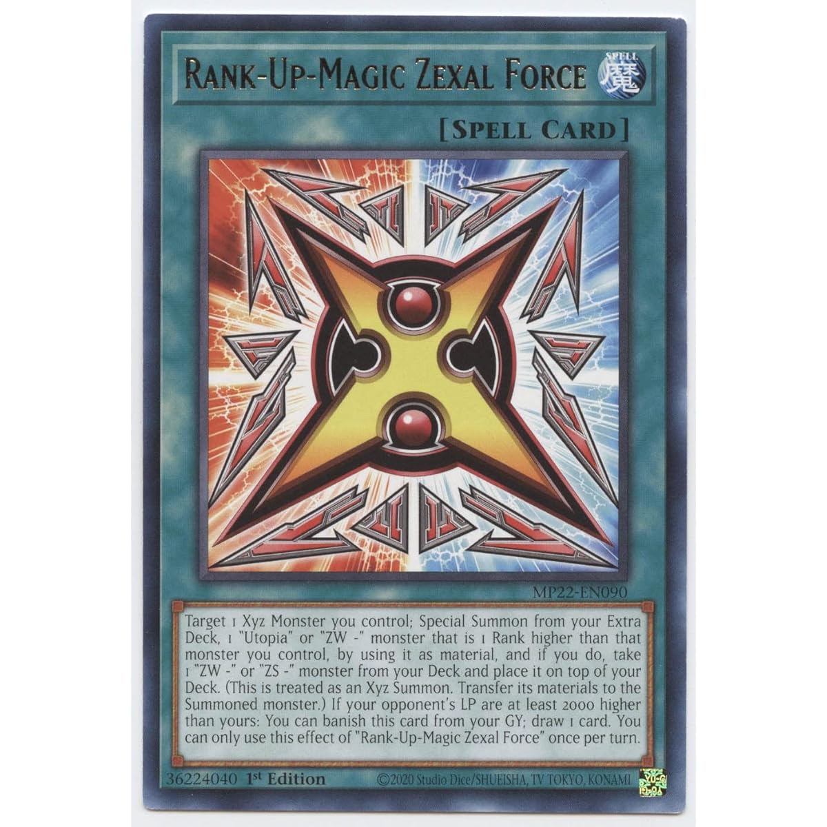 Rank Up Magic Zexal Force - MP22-EN090 - Rare - First Edition.