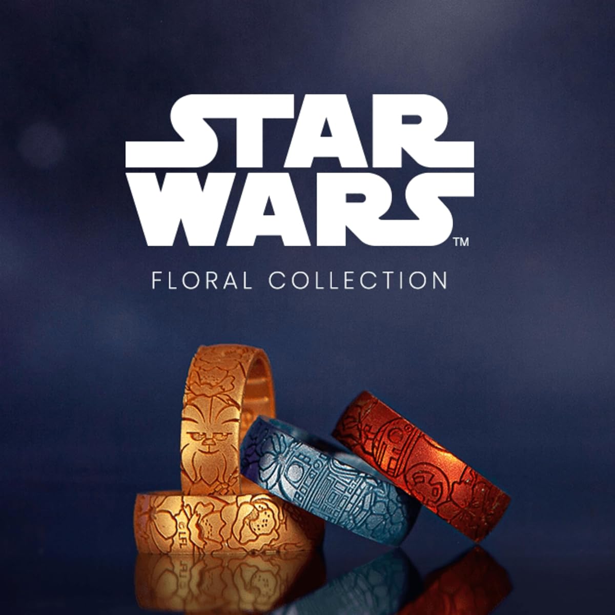 Enso Rings Star Wars Floral Collection - Classic Silicone Rings - Flexible and Comfortable Design