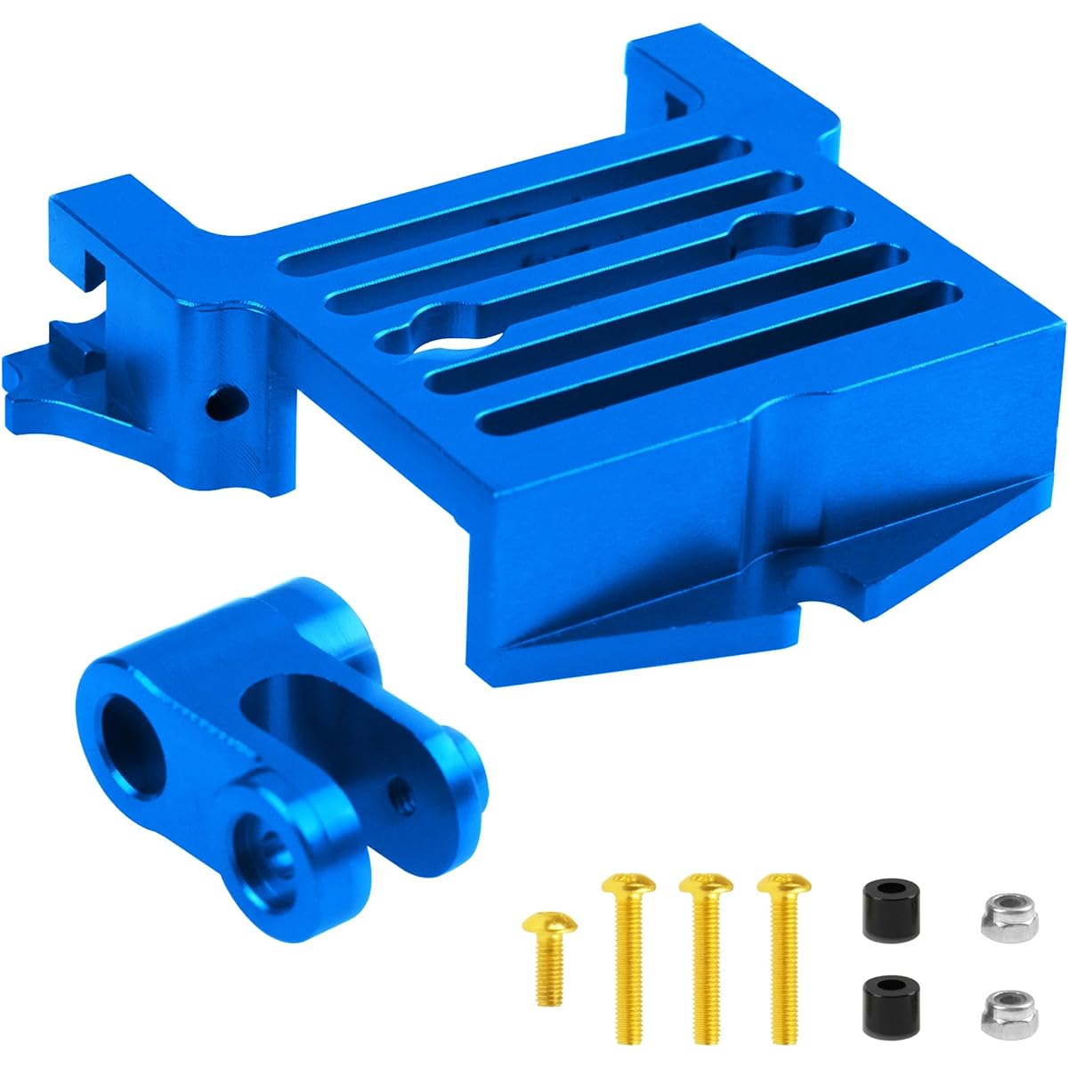 Vgoohobby Aluminum Alloy Standard Servo Mount Servo Adapter Bracket with Servo Horn Compatible with Traxxas 1/5 X-Maxx 6S 8S RC Truck (Blue)