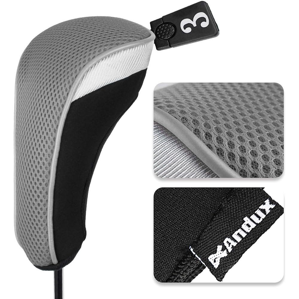 Andux Wood Golf Head Cover Golf Wood Driver Head Cover with Replaceable Number Tag Set of 4 MT/MG