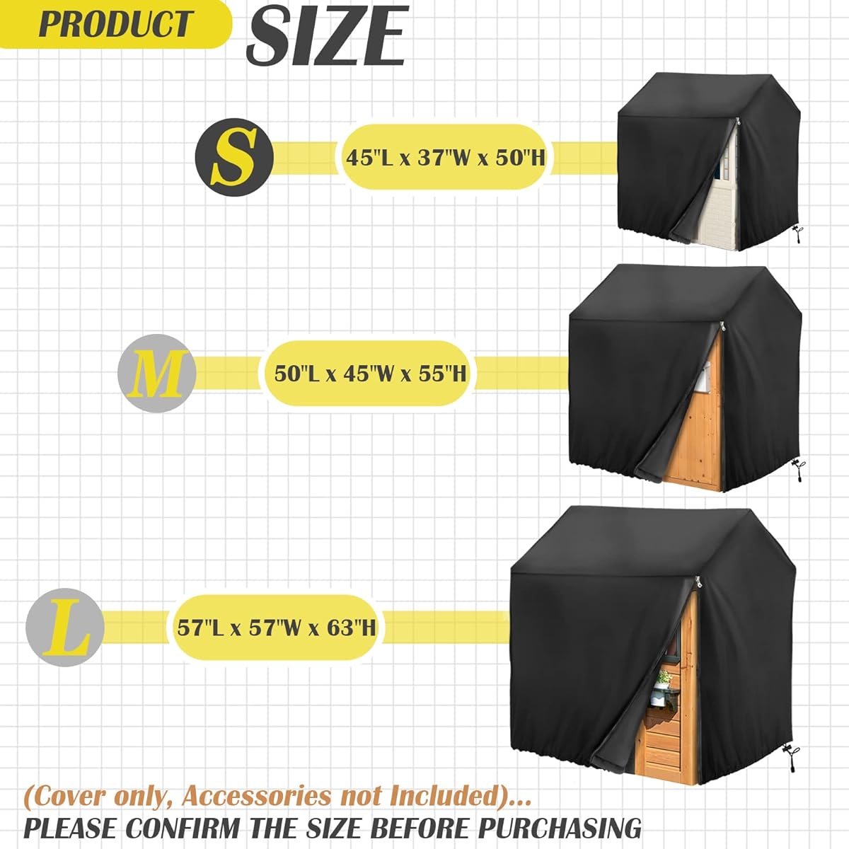 Outdoor Playhouse Cover for Kids, Wooden Playhouse Cover, 420D Oxford Fabric, Sun Protection, Waterproof, Fits Most Canopy Playhouses (Black)