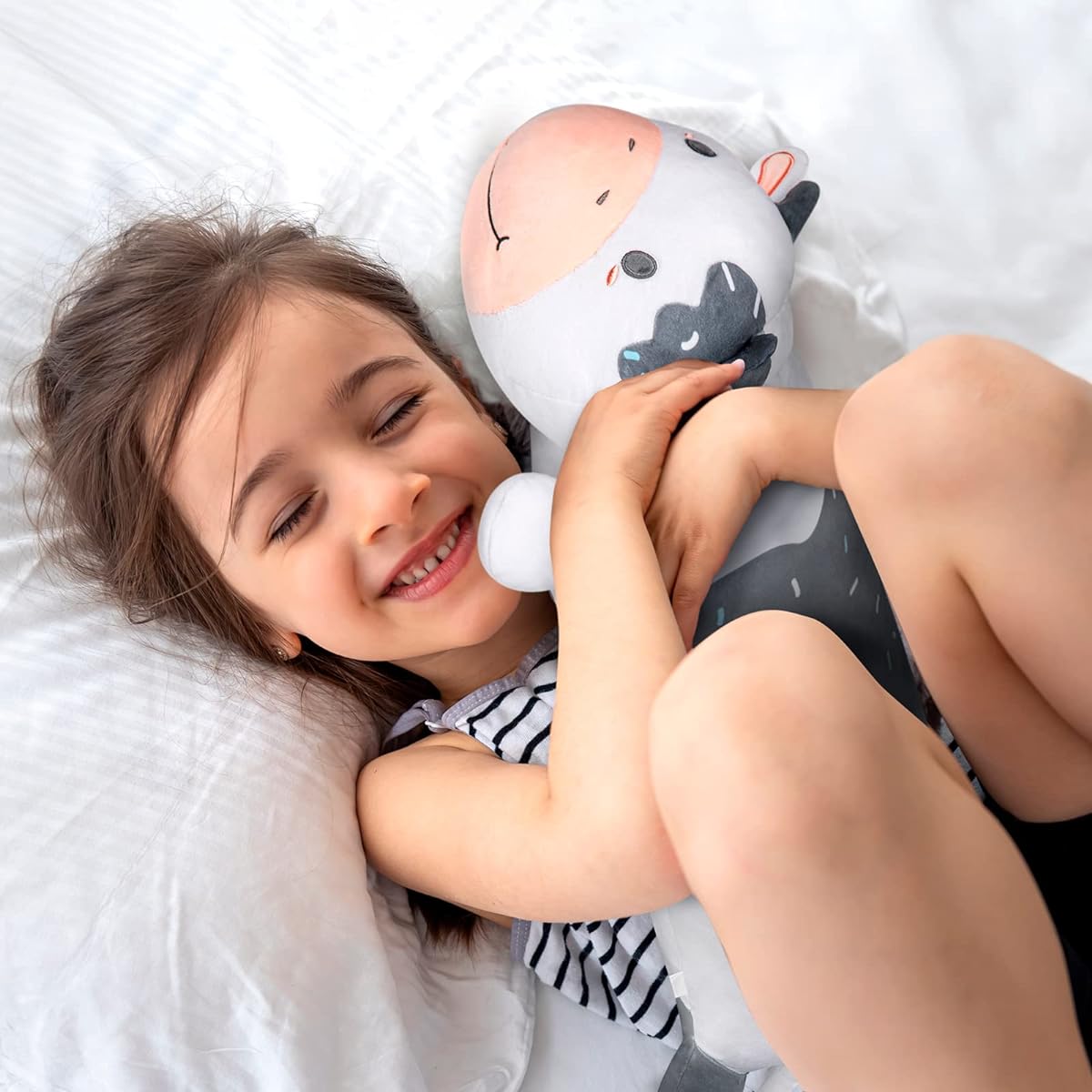 Mewaii Cow Plush Toy Body Pillow - 25" Cute Stuffed Animal Plush Toy Kawaii Long Plush Cuddle Pillow for Kids Birthday Gifts for Women Girls Men