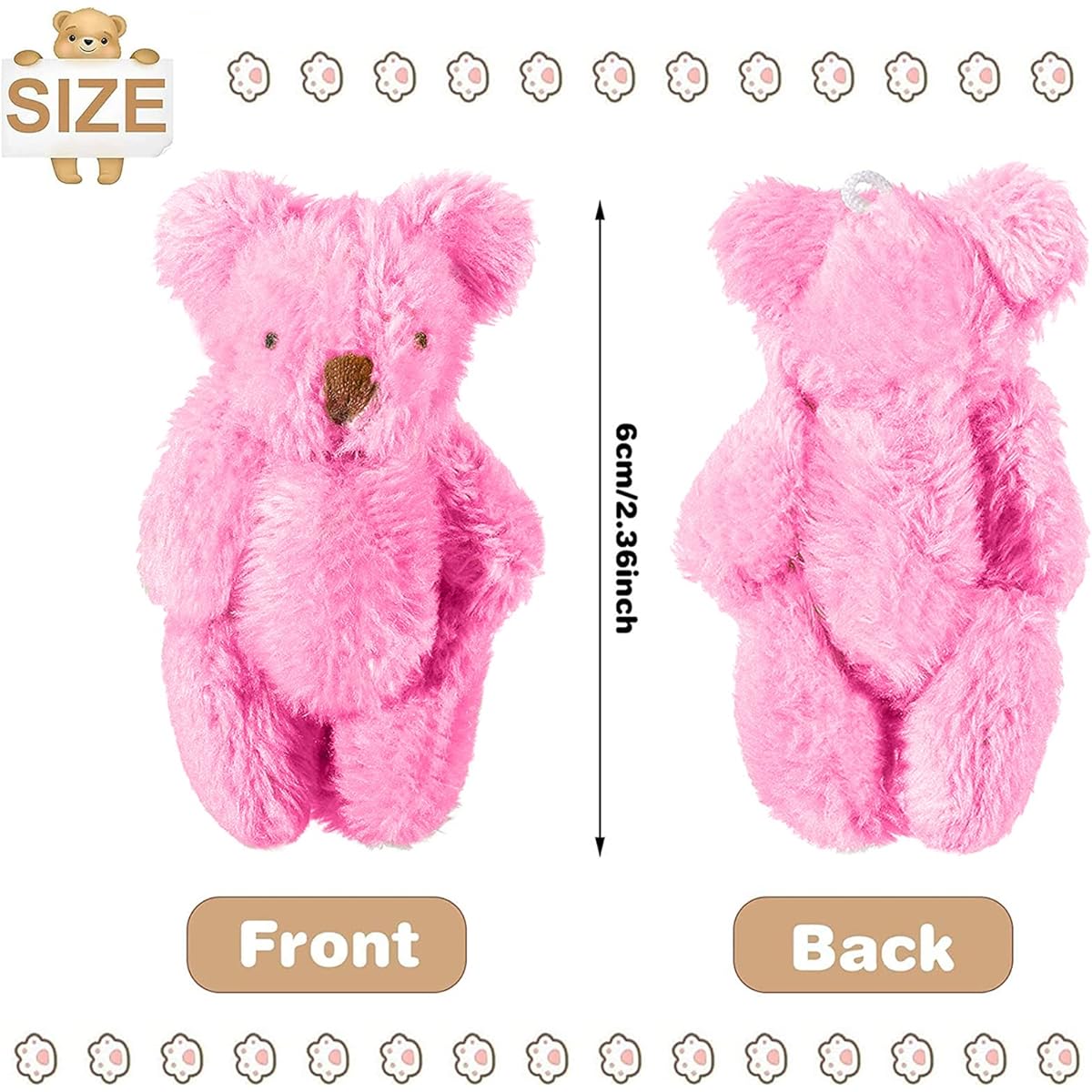 AEdlAy Little Pocket Bear Hug, Tiny Teddy Bear Pocket Hug Token with Greeting Card, Mini Graduation Bear, Cute Anxiety Plush Toy (Coffee)