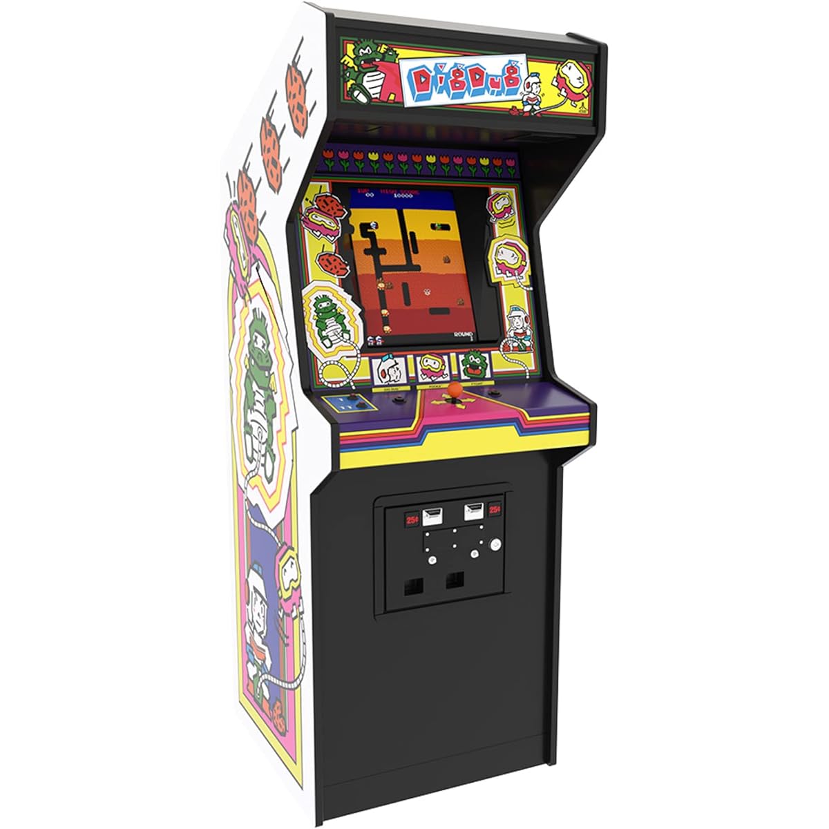 Numskull Quarter Arcade Official Dig Dug 1/4 Size (17" Tall) Mini Arcade Cabinet Playable Replica Retro Arcade Game Machine Micro Retro Console