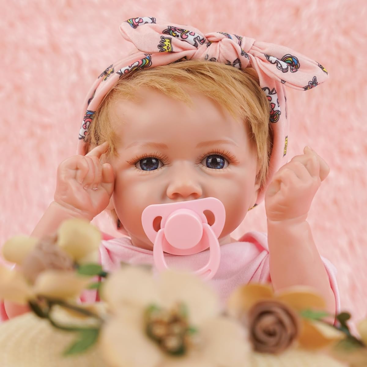 Minaky Lifelike Reborn Baby Doll 19" Handmade Soft Newborn Realistic Baby Doll Full Vinyl Body Shy Baby Nursing Kit Gift Box for Ages 3+ (Pink - 19")