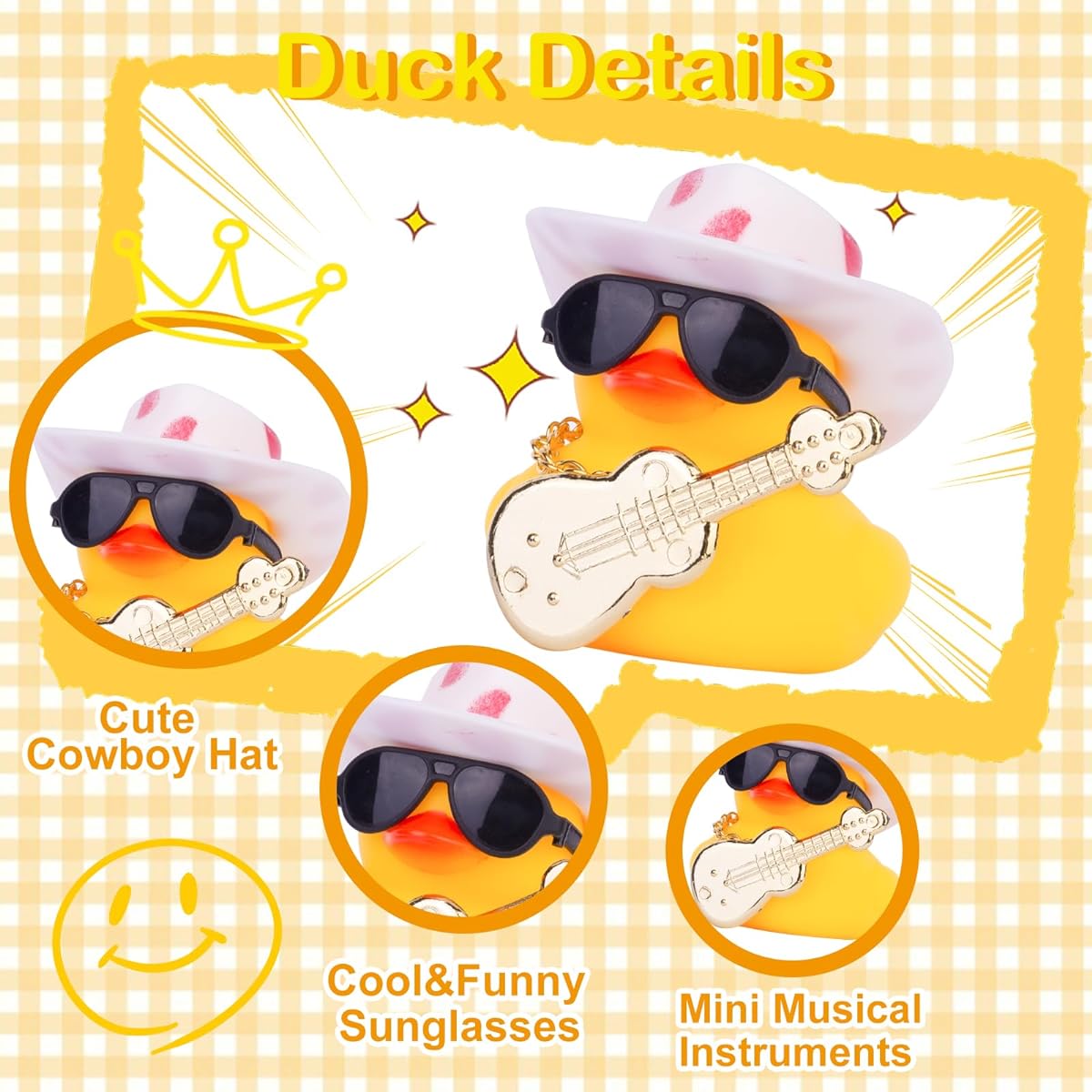 MuMyer Rubber Duck Ornament for Car, Yellow Duck Car Dashboard Decoration