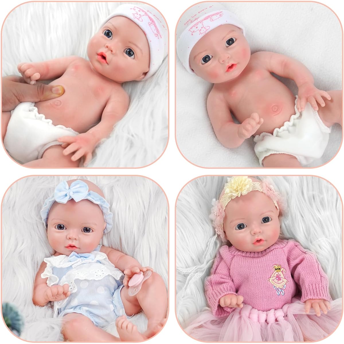 BABESIDE Realistic Reborn Baby Doll Girl 12 Inch Baby Doll