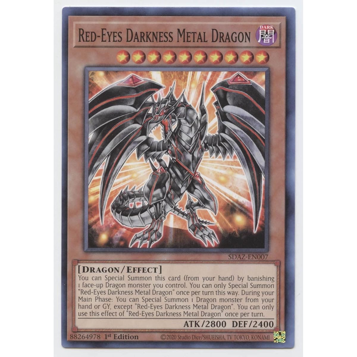 Red Eyes Darkness Metal Dragon SDAZ-EN007 Common 1st Edition