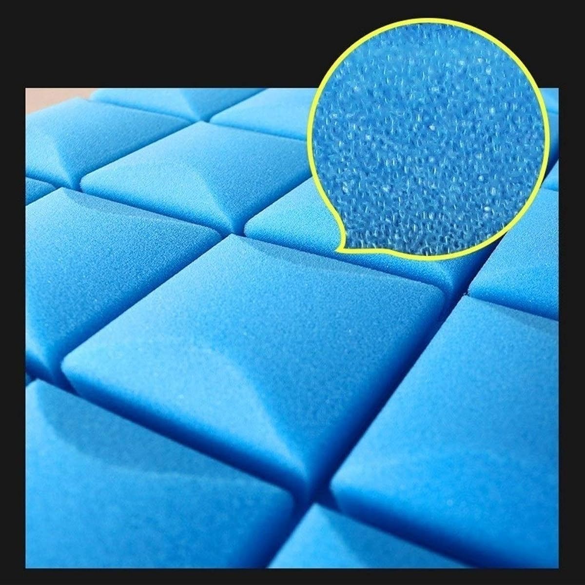 Anti-Noise Bar Acoustic Panel, Color Square Sound Absorbing Cotton Piano Room Tympanum Soundproofing Foam Self-Adhesive Easy Installation Household Supplies (Blue) (Red)