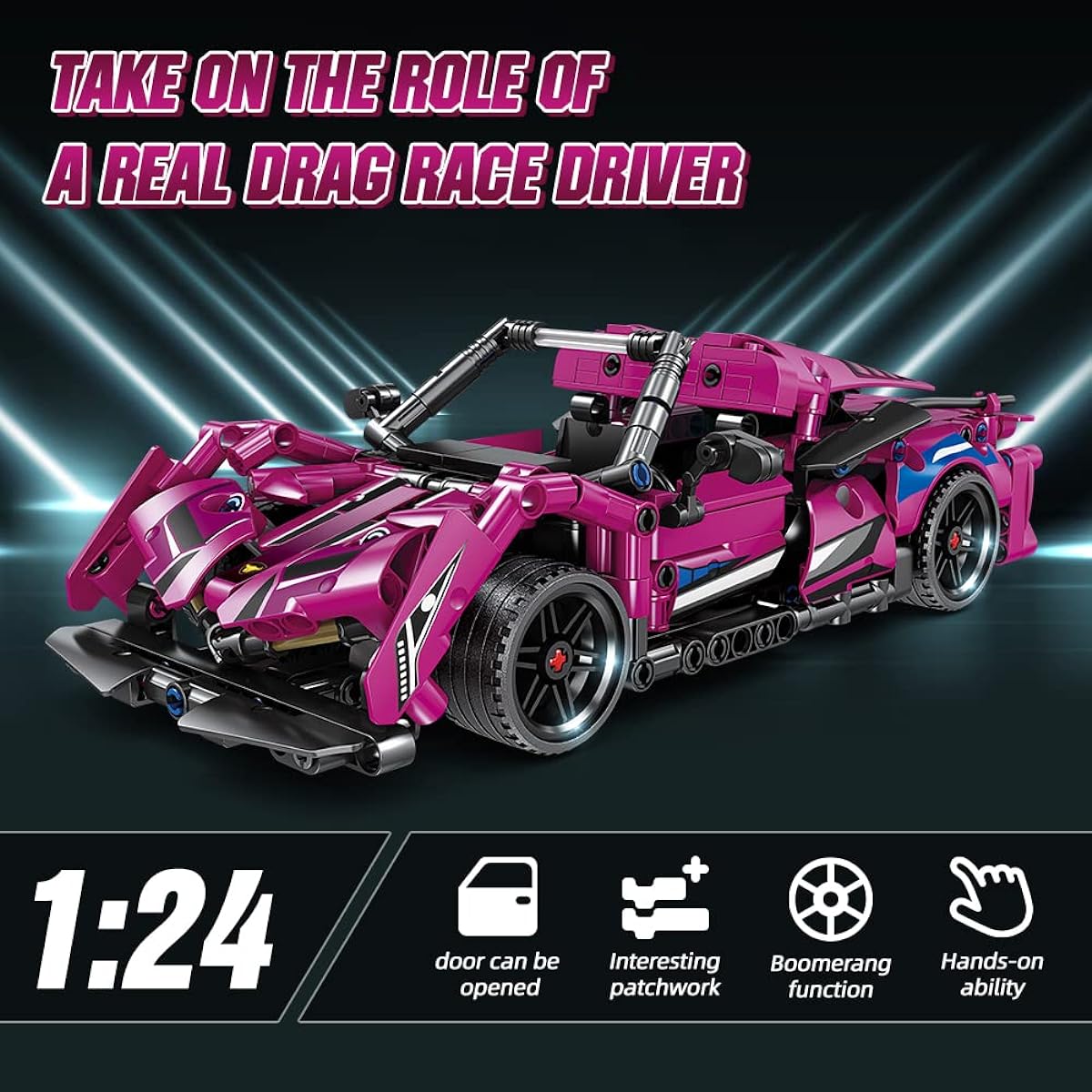 HEGOAI Racing Super Car Building Toy Set for Kids Boys Car Champion Fans Ages 8-14 503 Pieces