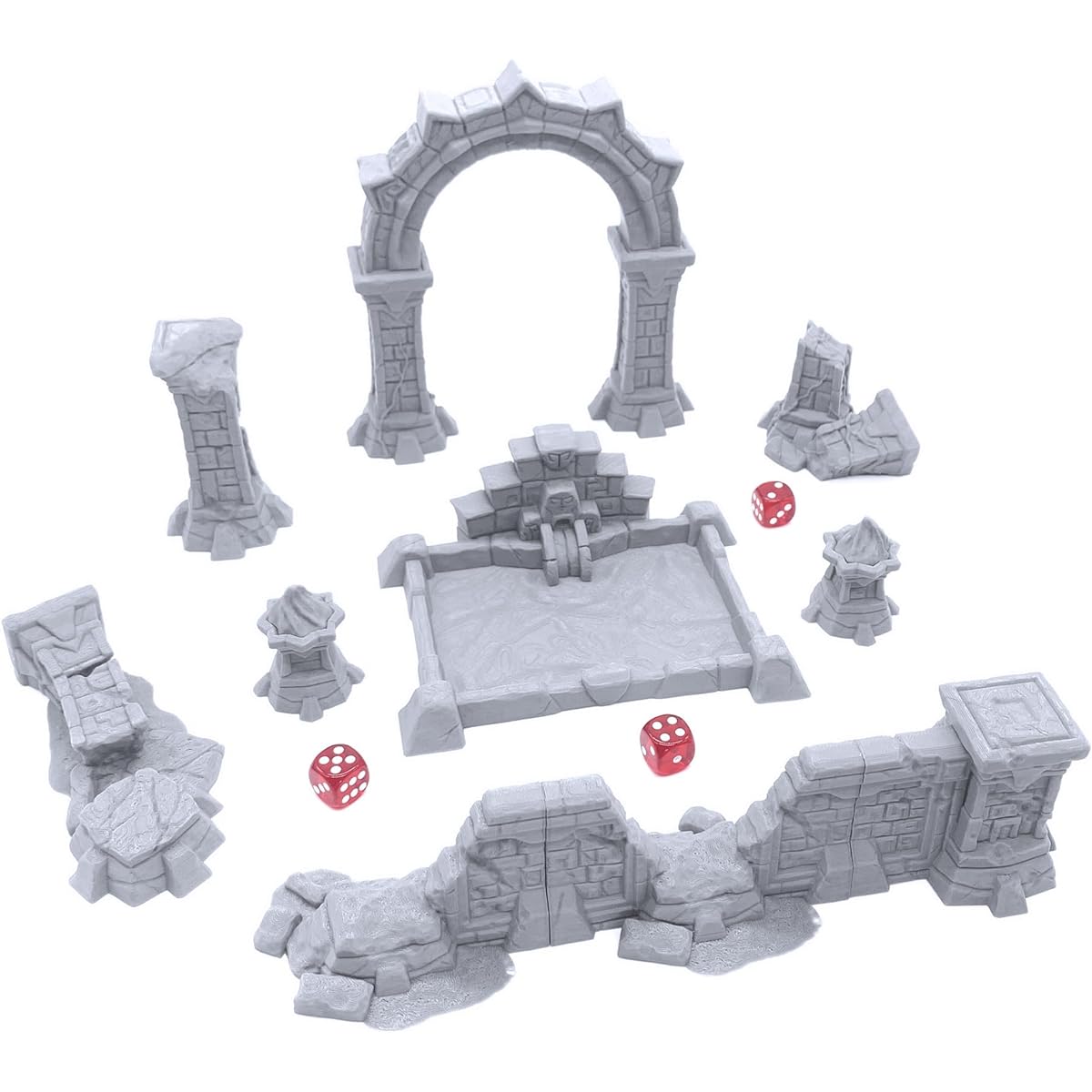 Forgotten Temple Expansion Set - DND Terrain Compatible with Dungeons & Dragons Warhammer 40K 28mm Miniatures Wargames Tabletop RPG Wargame Scenery