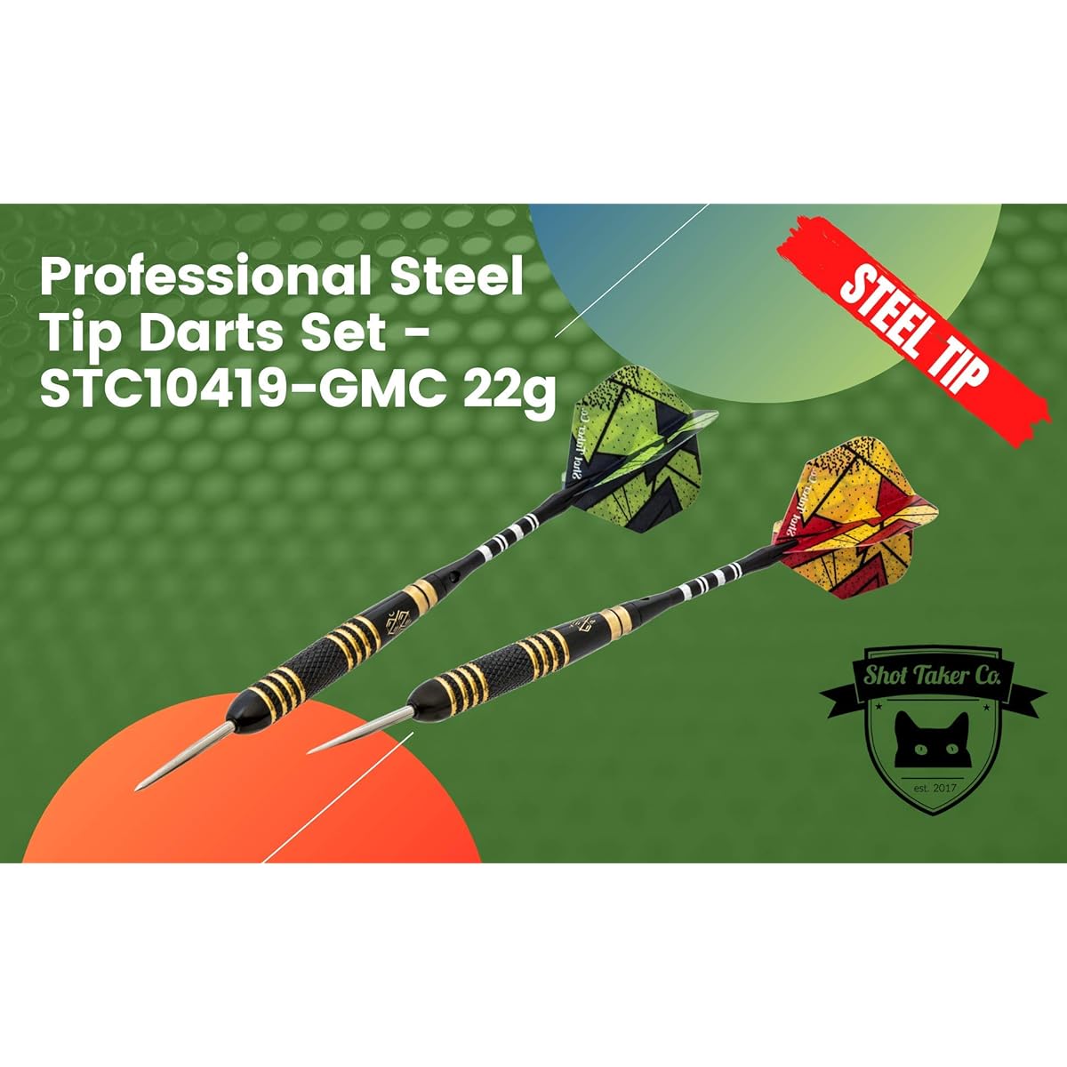 Professional Steel Tip Darts Set Customizable Configuration 6 Aluminum Darts, 12 Plastic Shafts, 12 Rubber O-Rings, 6 Standard + 6 Slim Flights + Dart Sharpener + Dart Tool , Case