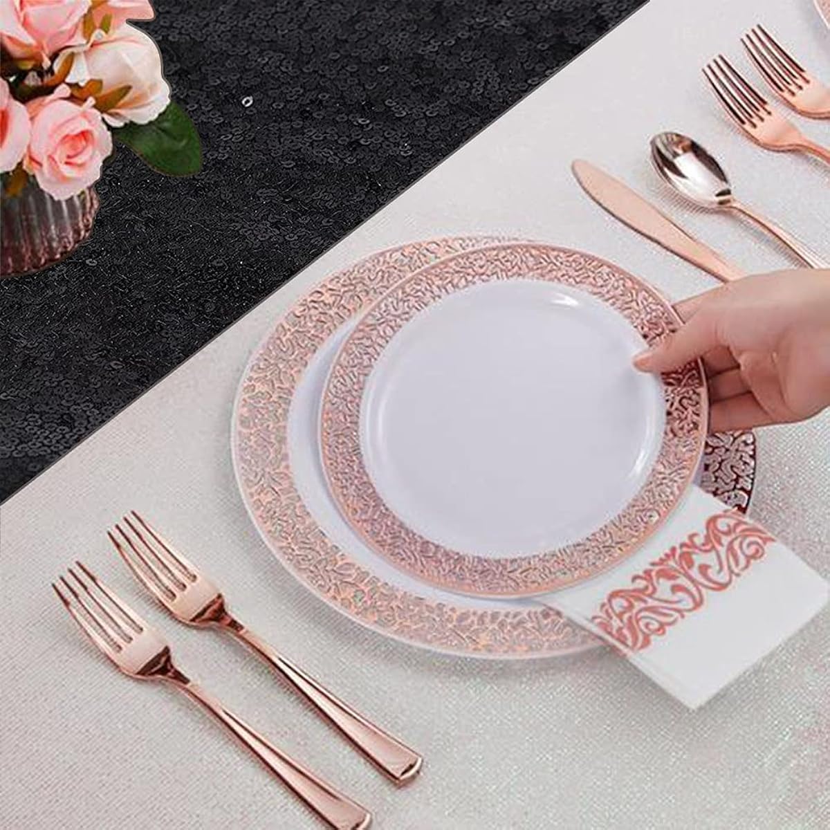 1 Piece Black Sequin Table Runner 12" x 70" Rectangle Round Sparkling Table Cover Decoration Event Party Supplies Fabric Decorations Holiday Wedding Birthday Back to School