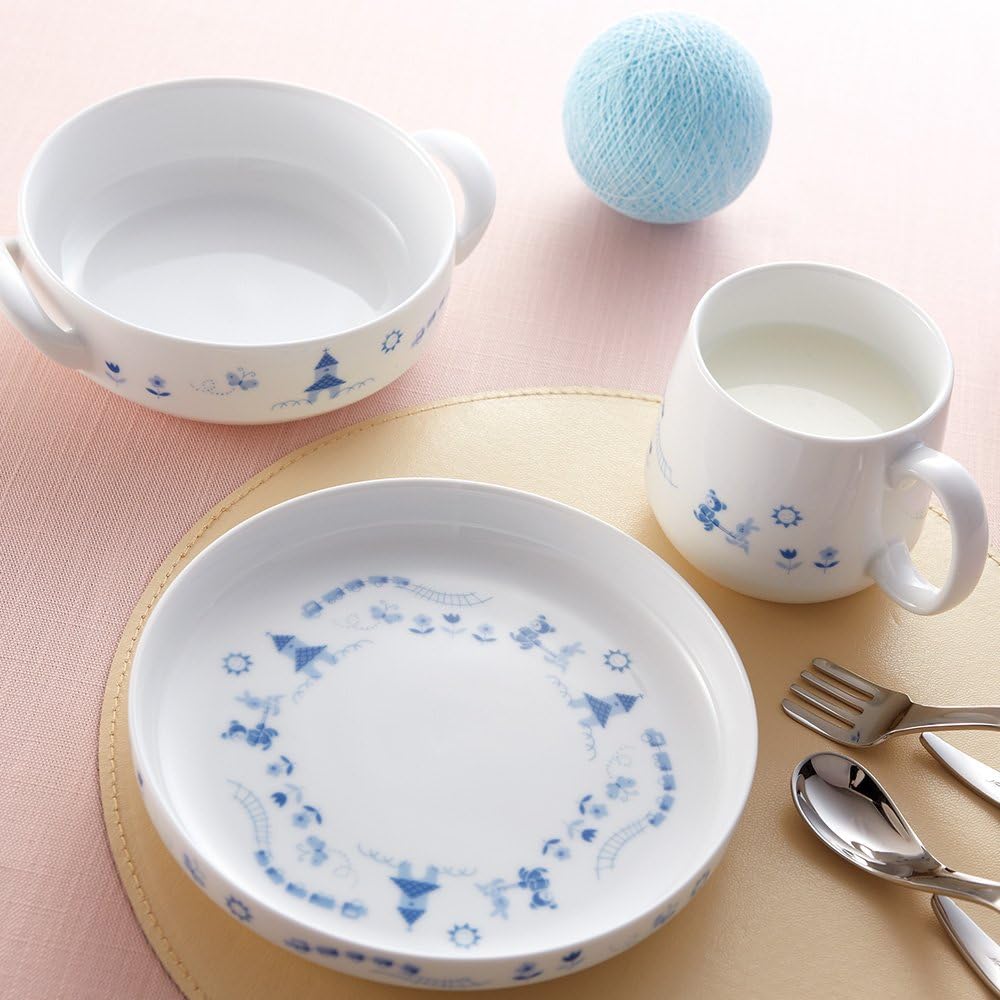 Noritake Plate & Handheld Bowl & Rice Bowl & Mug Set Plate: 16cm 300cc Bowl: 16cm 370cc Rice Bowl: 230cc Mug: 245cc Light Step Microwave Safe Dishwasher Safe 4 Pieces Blue Fine Porcelain (Reinforced Porcelain) Y4817/5002R