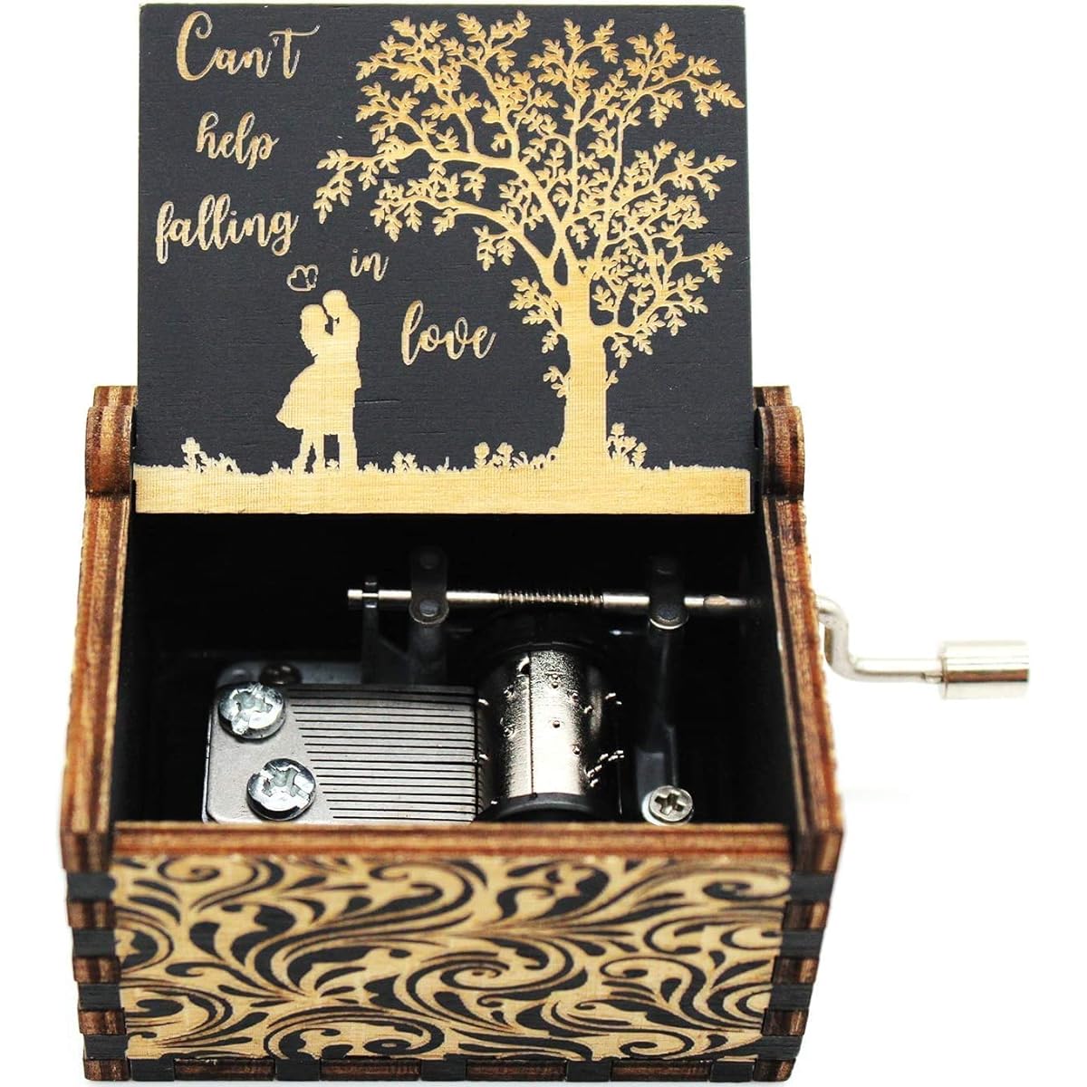 HEZNZXQ Wooden Music Box "Can't Help Falling in Love" for Wife/Husband/Girlfriend/Boyfriend/Lover Christmas Birthday Anniversary Wedding Valentine's Day Gift