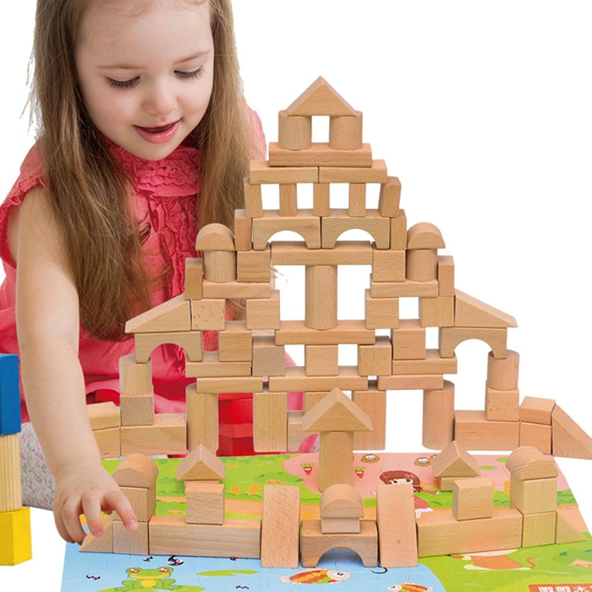 100 Beech Building Blocks for Children Educational Use