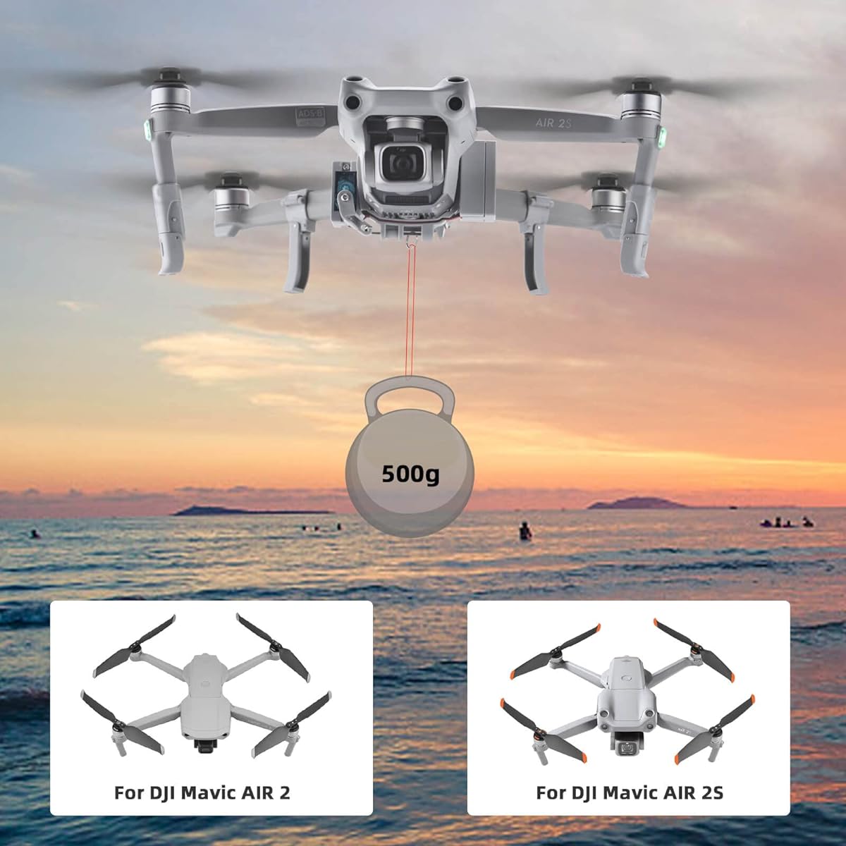 HeiyRC AIR 2S Payload Air Drop System Transport Release Landing Gear Wedding Ring Pitcher Fishing Bait Clip Delivery Advertising Rescue Kit DJI Mavic AIR 2 2S Accessories