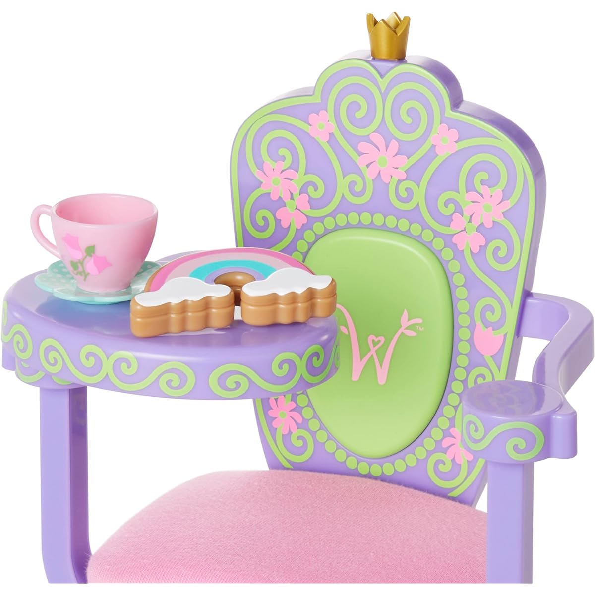 American Girl WellieWishers Ready to be Royal Desk Set for 14.5" Dolls, Purple Throne Desk, Gold Crown, Pink Fabric Seat Cushion, Ages 4+