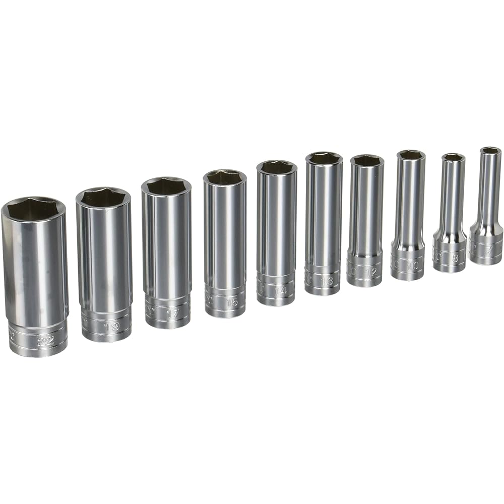Kyoto Machinery Tools (KTC) 9.5mm (3/8 inch) Deep Socket Set of 10 TB3L10