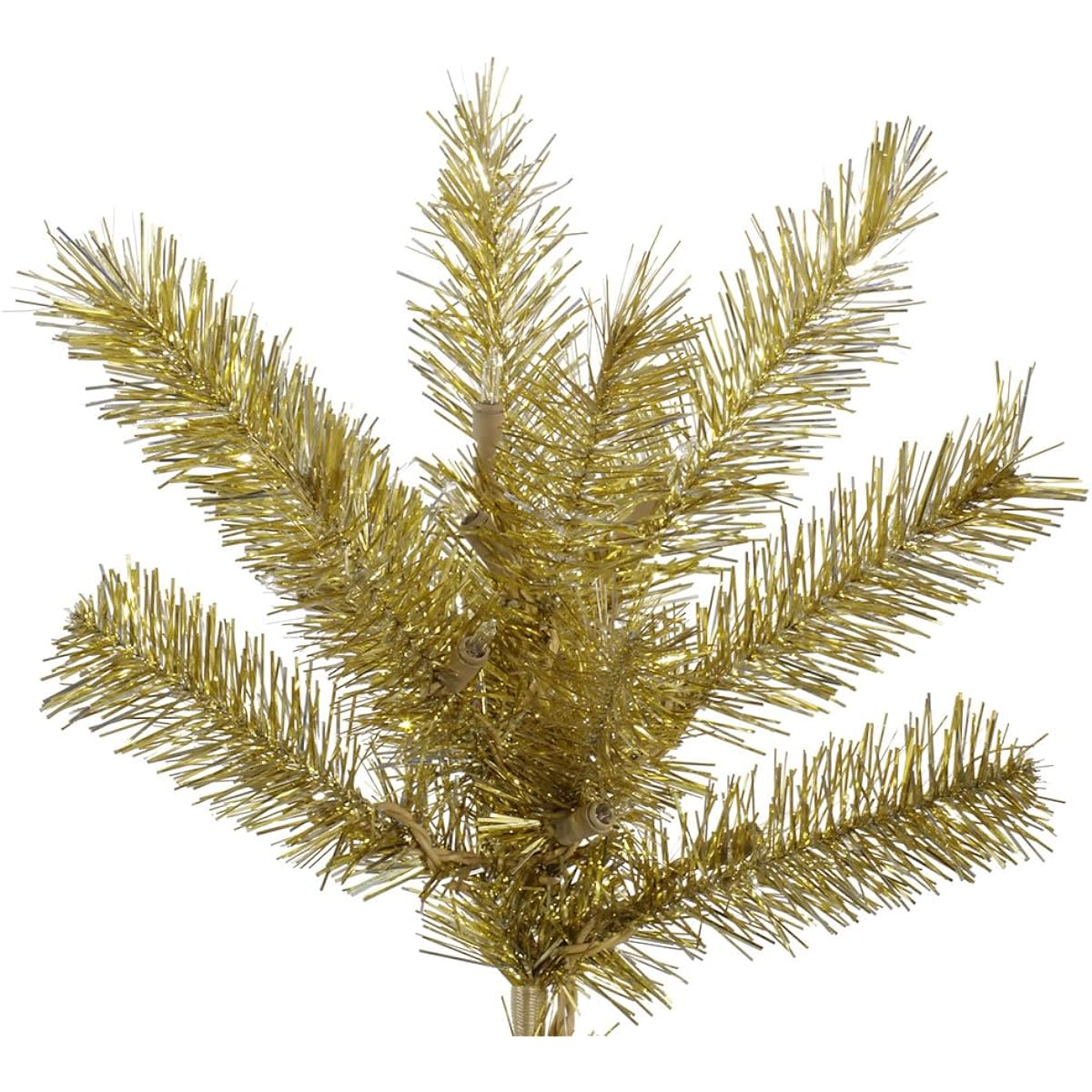 Vickerman Unlit Gold/Silver Tinsel Artificial Christmas Tree, 4.5' x 27", Gold/Silver
