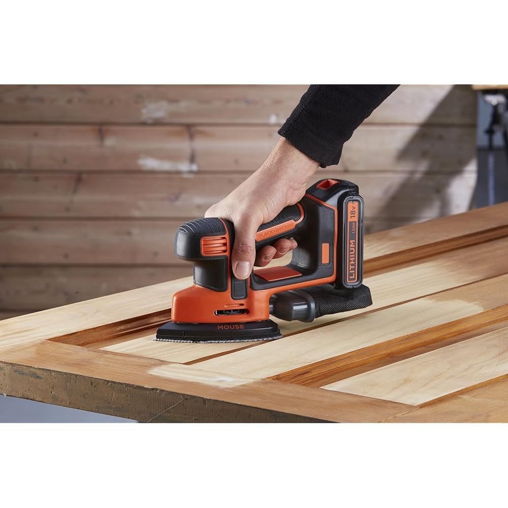 Black and Decker Cordless Mouse Sander Body Only DIY Power Tool Polishing Tool Dust Collection Function Lightweight Compact BDCDS18B