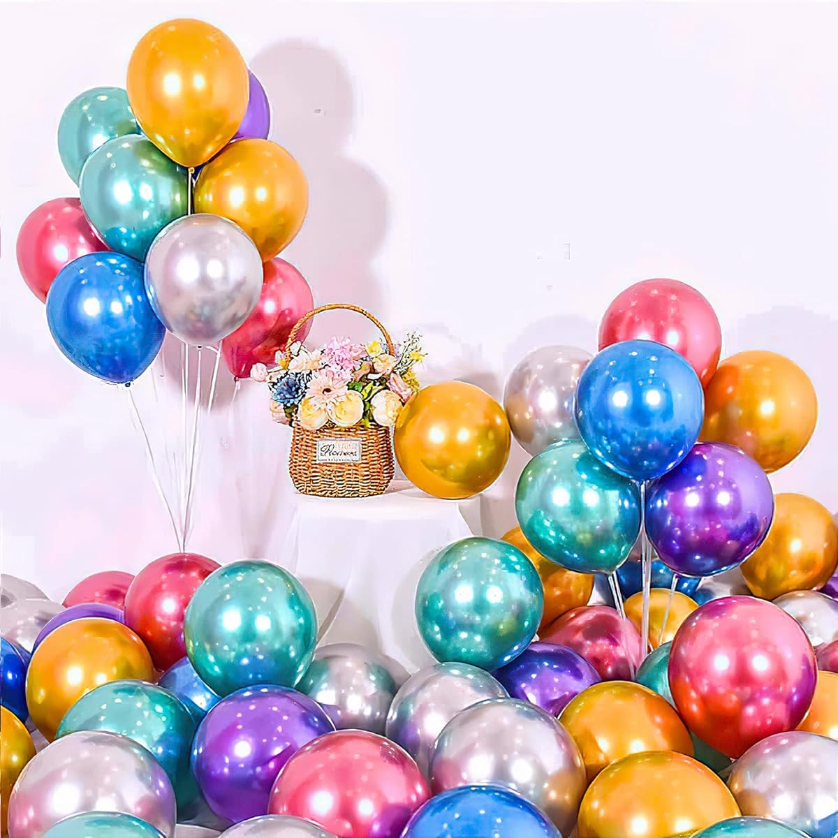 BBeiPulas Metallic Balloons Multicolor 60 Pieces 12 Inch
