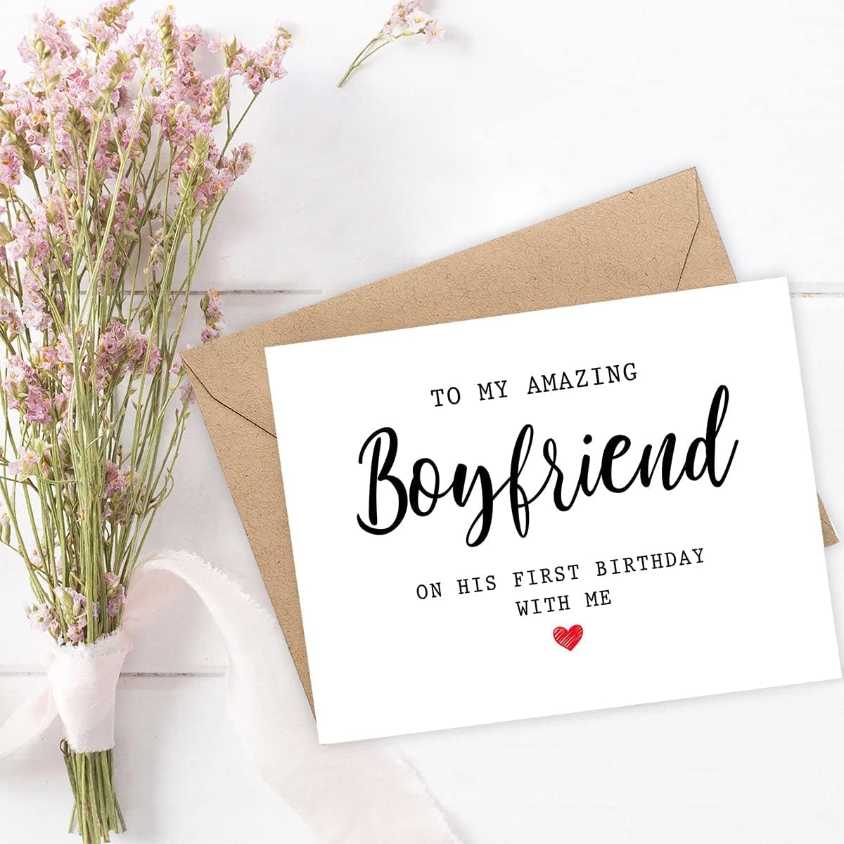 Emily Gift Birthday Card for Boyfriend - With First Birthday - Happy Birthday Card for Boyfriend - To My Amazing Boyfriend On His Birthday Card