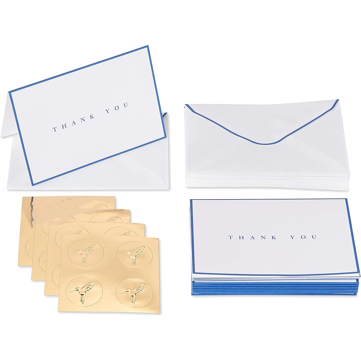 Papyrus Thank You Cards with Envelopes, Navy (16 Cards)