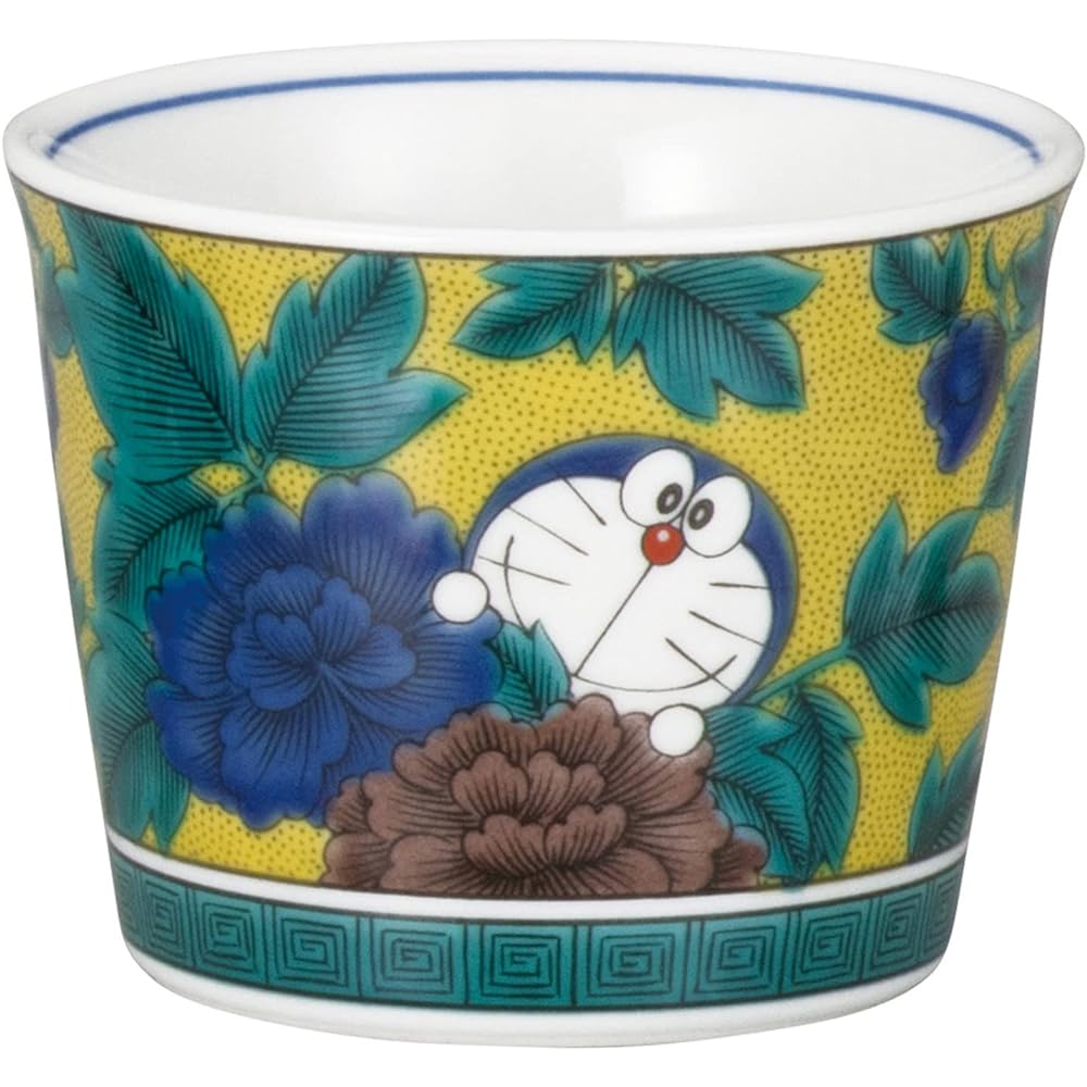 Kinsho Pottery "Doraemon" Tea Bowl Approx. 12cm Kutani Ware Yoshidaya Style Four Colors Made in Japan 008161