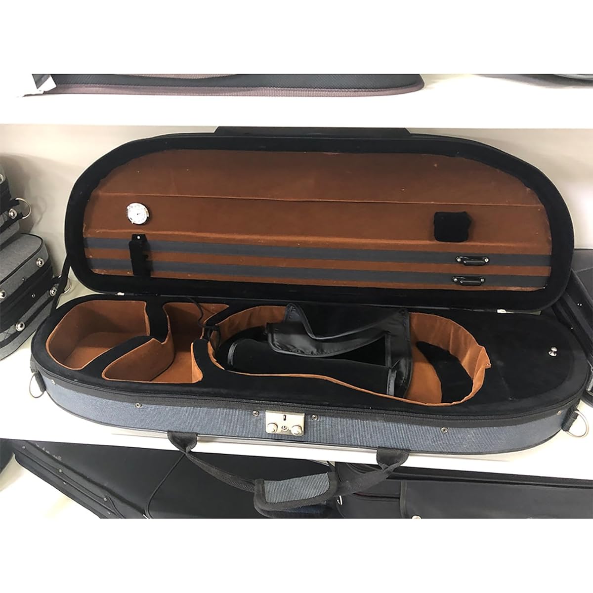 Violin Case Violin Foam Piano Case Half-moon Shaped Interior Velvet Case Portable Piano Case