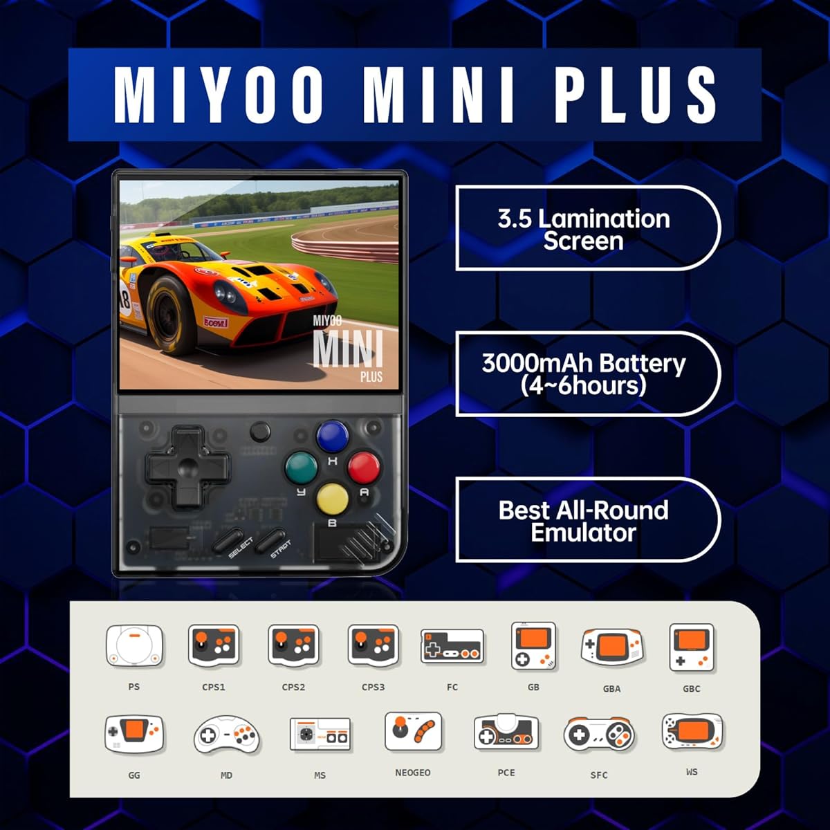Miyoo Mini Plus Handheld Game Console GameLo (Black 64G)