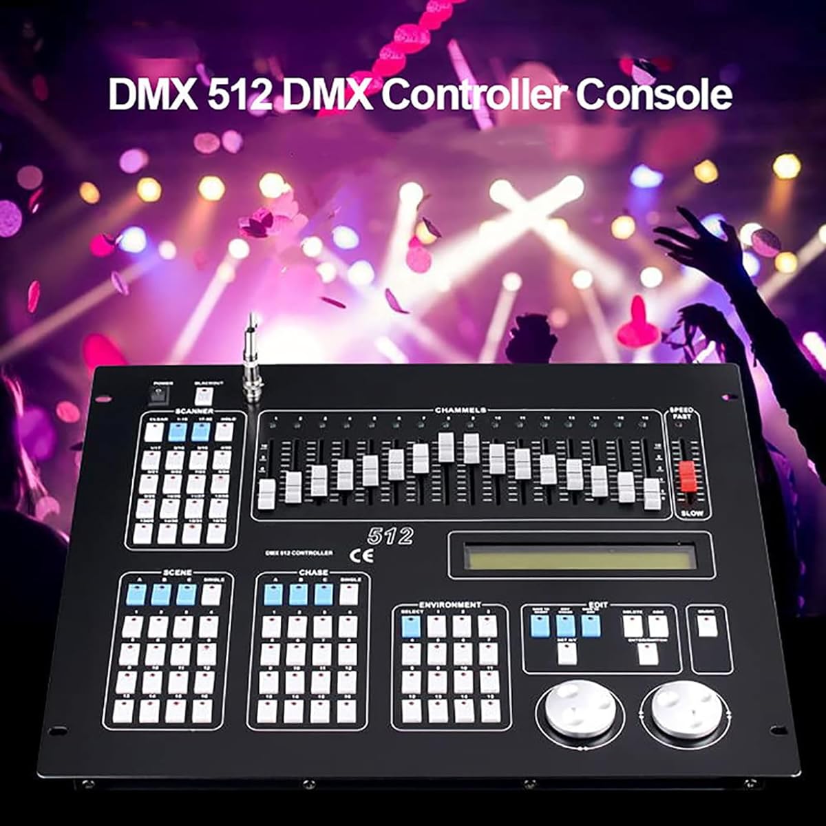 DMX Controller, DMX 512 Console, Dj Disco Lighting Controller, Professional Stage Lighting Control Light Mixer, Stage Lighting Console Controller Panel for Party, KTV, Bar