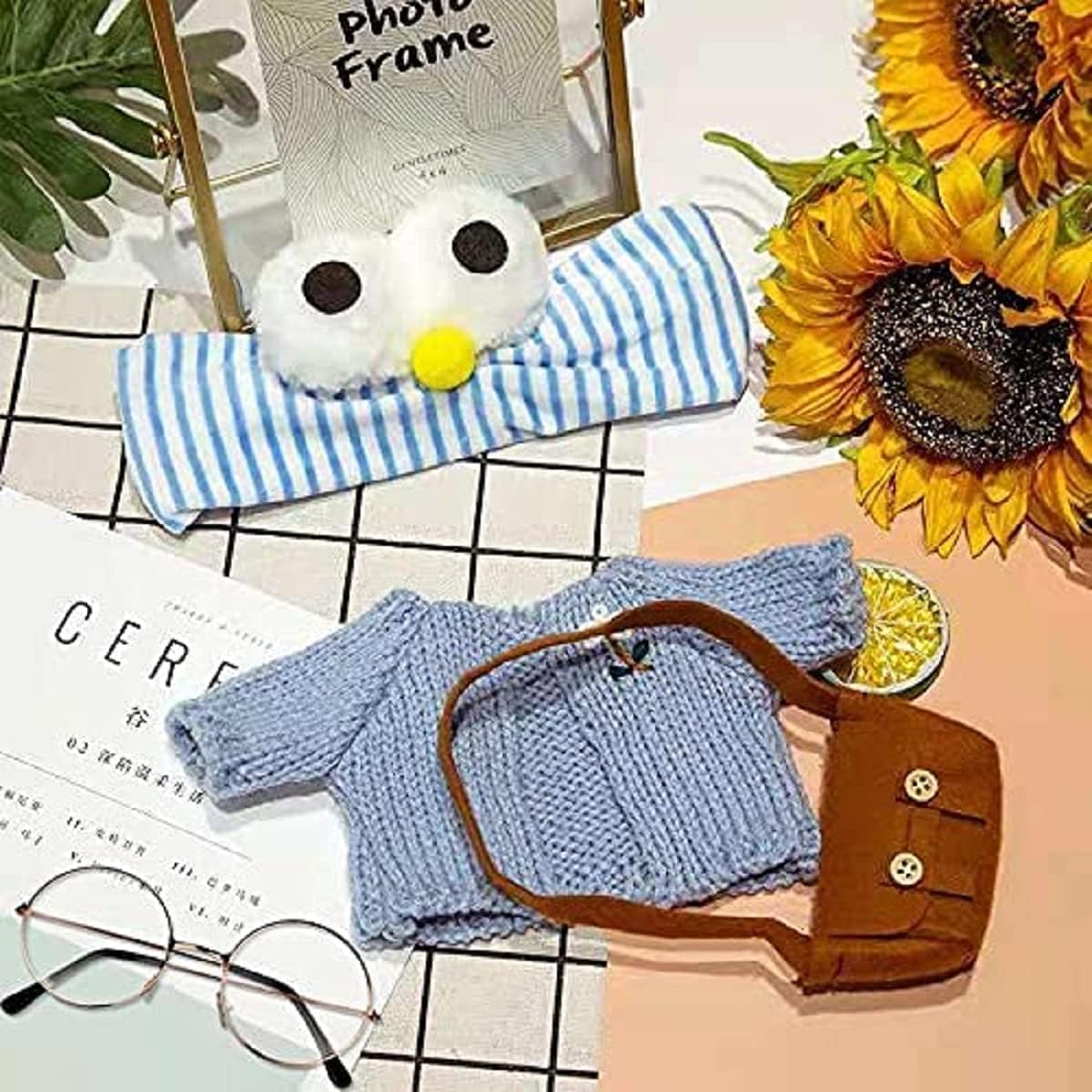 AKMRWJWC Yellow Duck Stuffed Animal, Soft Plush Toy for Kids Girls DIY Cuddly Plush with Cute Headband and Costume, Great Gift for Christmas(12inch/30cm)