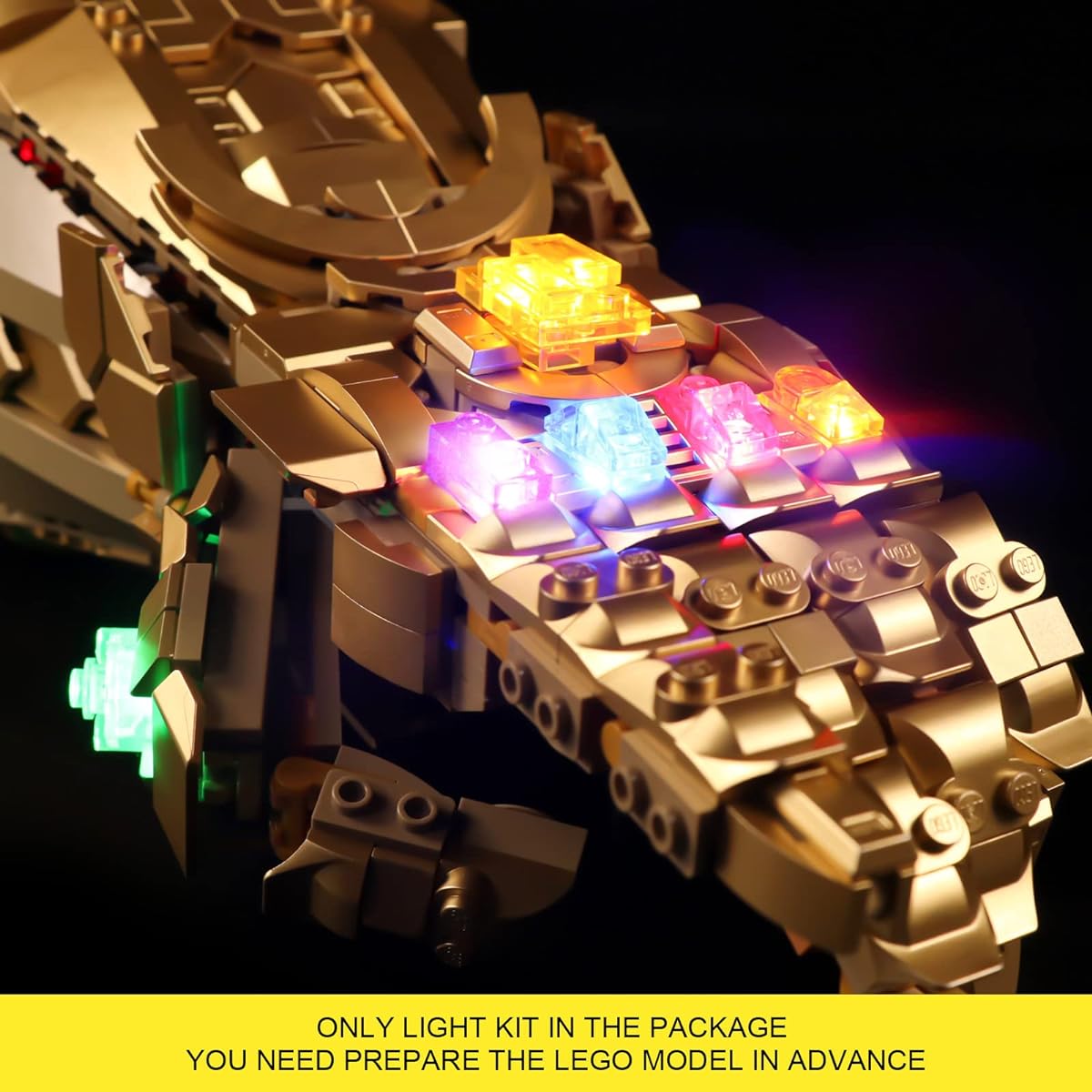 CoolDuck Light Kit for Lego Infinity Gauntlet 76191 Building Set Remote Control Version Lighting Kit Compatible with LEGO 76191 Set (Light Kit Without Model)