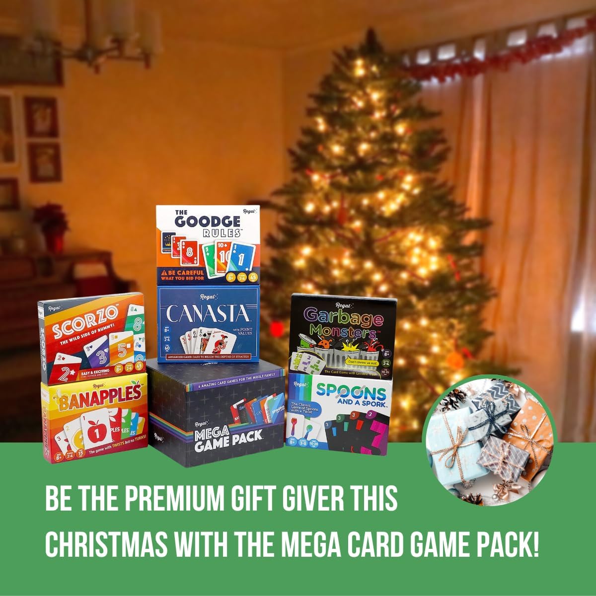 Regal Games Mega Card Family Game Pack Canasta Spoon Spork Trash Can ScorZo The Goodge Rules Banapples Deck Included