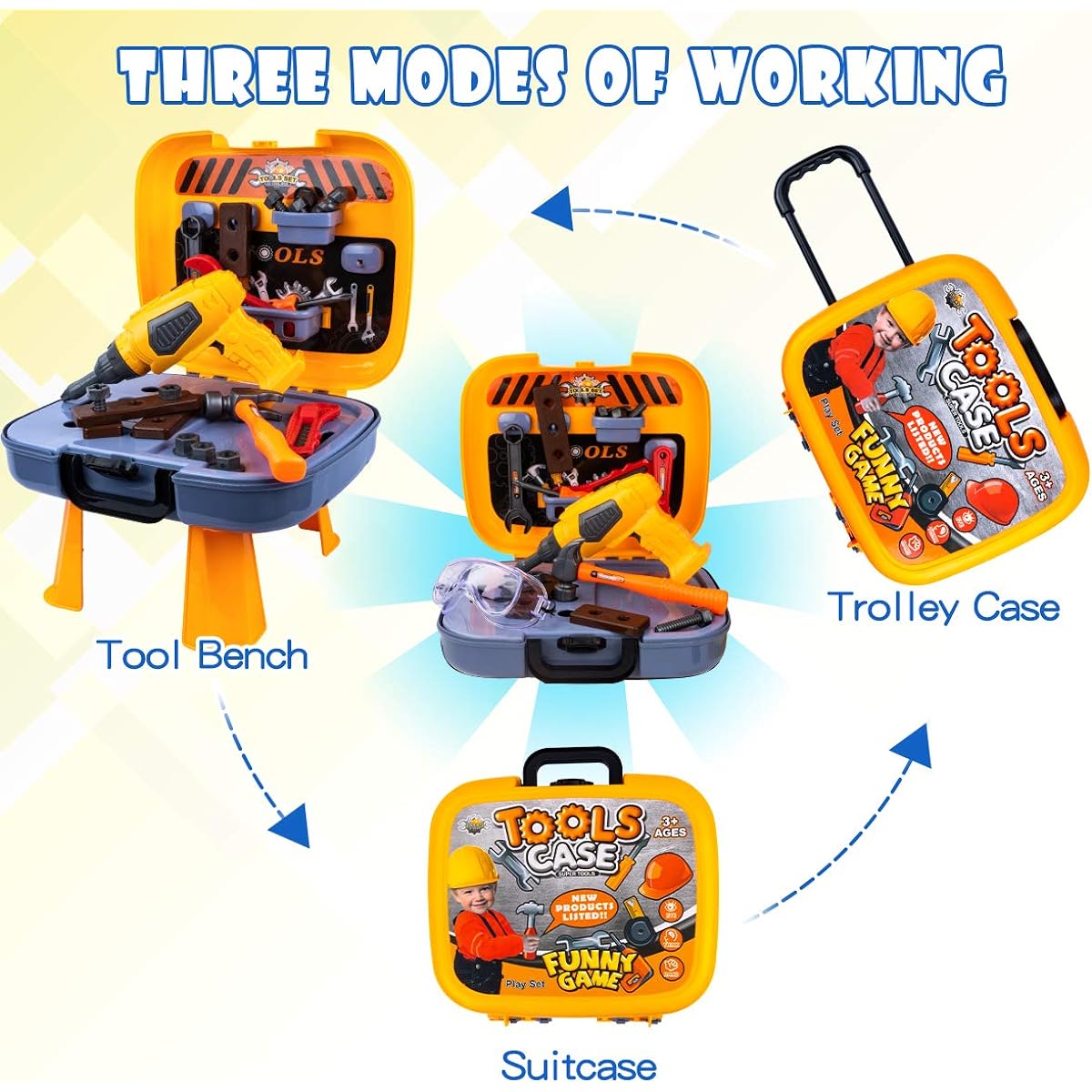 UNIH Toddler Tool Set for 2-4 Years Old Kids Learning Tools Bench Toddler Boys Toys 2 Years Old Gift