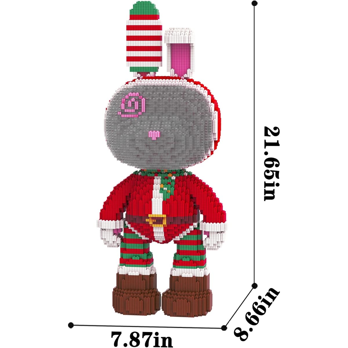 BDYDT Animal Christmas Rabbit Micro Building Blocks Set (8000 Pieces) Gifts for Adults and Kids