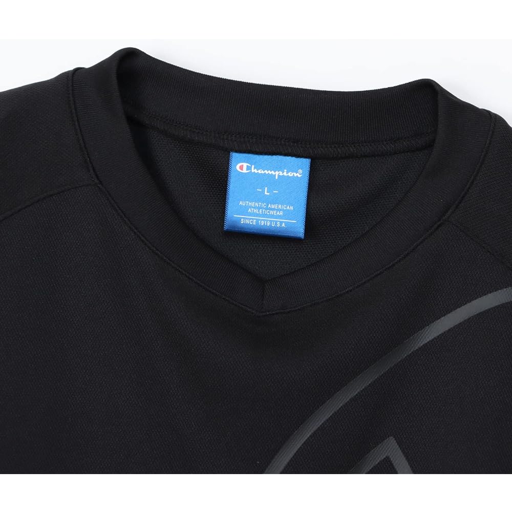 Champion C3-YV405 Men's T-Shirt, Long Sleeve, Round Neck, Antibacterial and Odor Resistant, Quick Drying, Script Logo, Long Sleeve T-Shirt, Volleyball