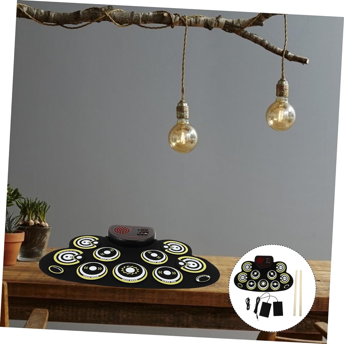 VINTORKY 1 Set Hand Wind Electronic Drum Musical Drum Toy Kids Drum Simple Drum Delicate Percussion Pedal Musical Instrument Drum Practice PVC