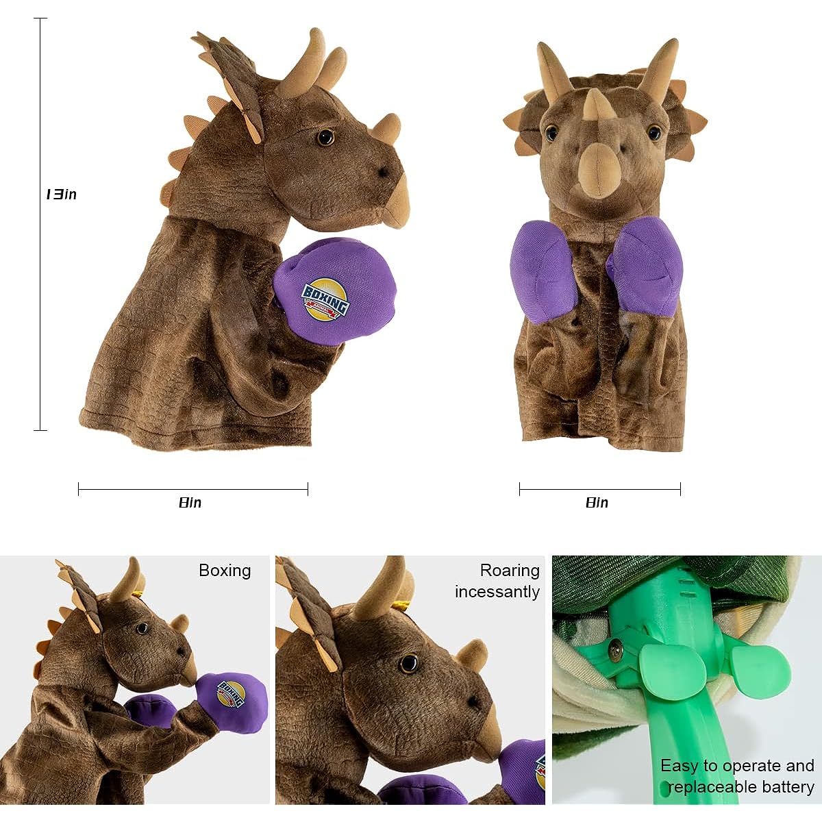 Hand Puppet Making Kit Hand Puppet Hand Puppet Plush Toy Kids Gift Hand Puppet Birthday Christmas Halloween Party Boxing Doll with Sound Effects