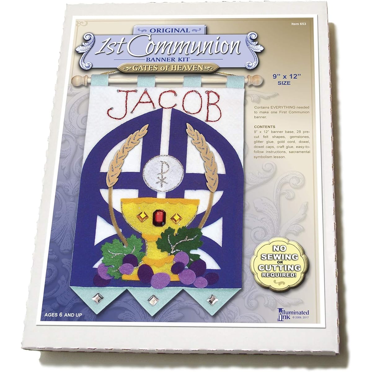First Communion Banner Kit 9 x 12 Gates Blue