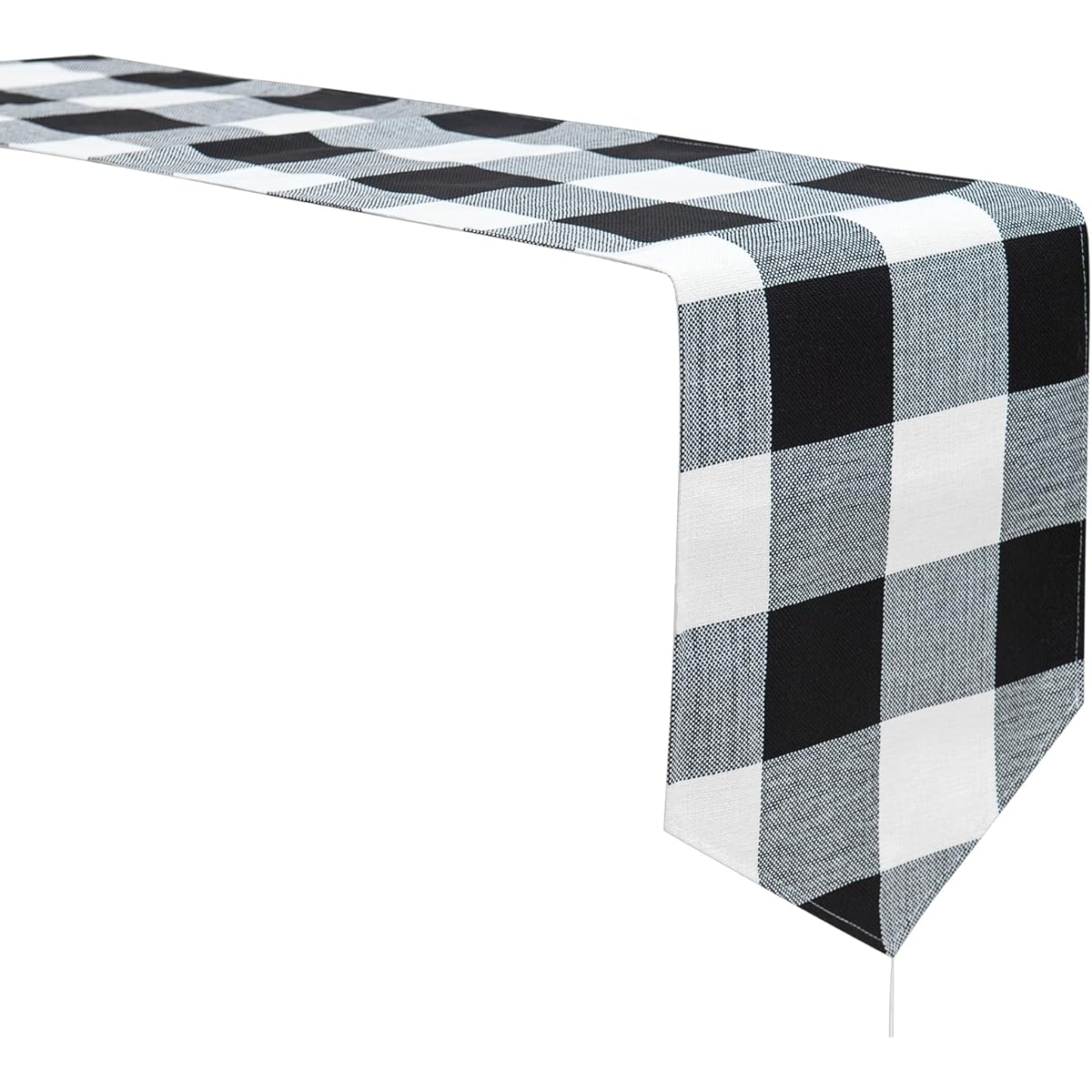 Fuvarie Plaid Table Runner Black and White Buffalo Plaid Christmas Birthday Family Dinner Party Table Home Decoration