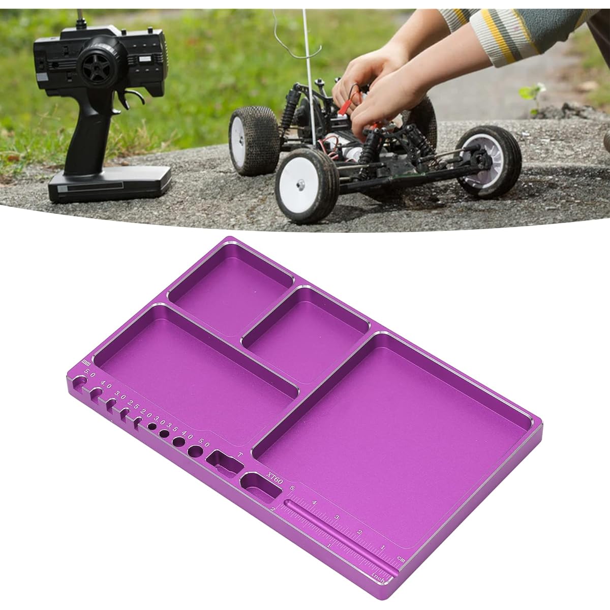 RC Repair Screw Tray, Magnetic Parts Tray, Sturdy, Durable, Large Capacity, Portable Size for RC Car
