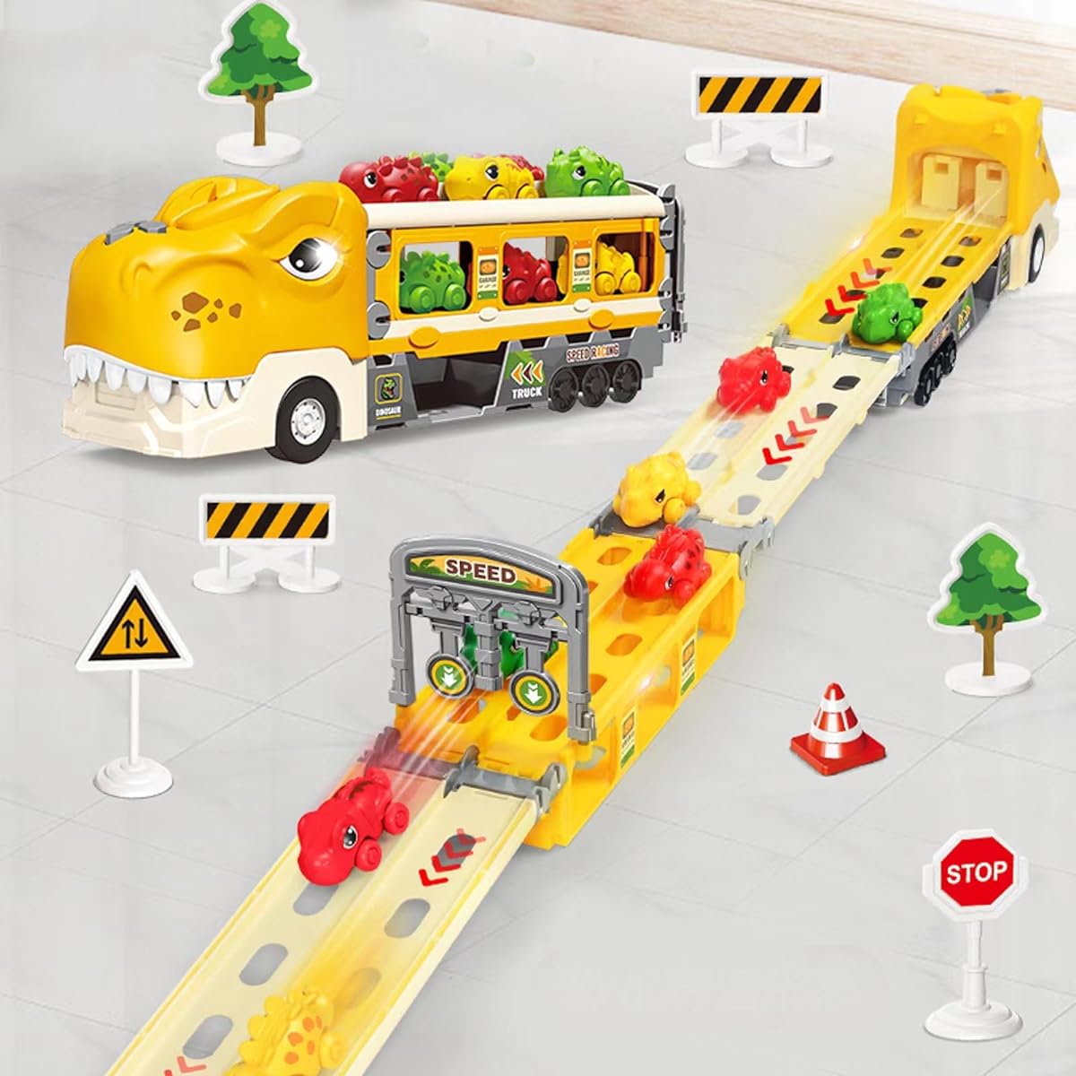 Gzsbaby Dinosaur Truck Toys for Kids 3-5 Muscle Dinosaur Truck Toy Cars for Boys Girls, Great Gift for Babies and Toddlers